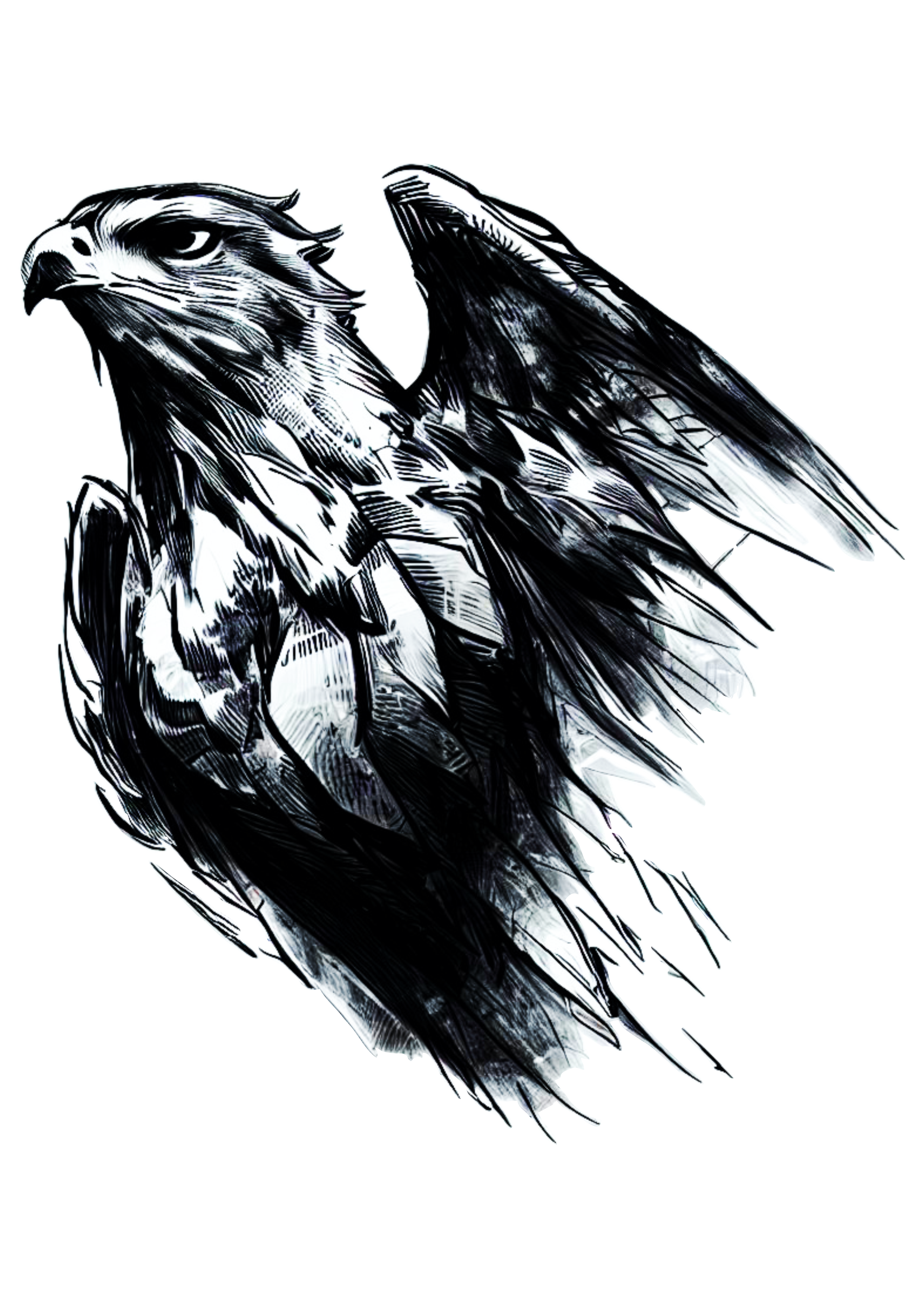Pássaro águia risco para tatuagem desenho artístico grátis png