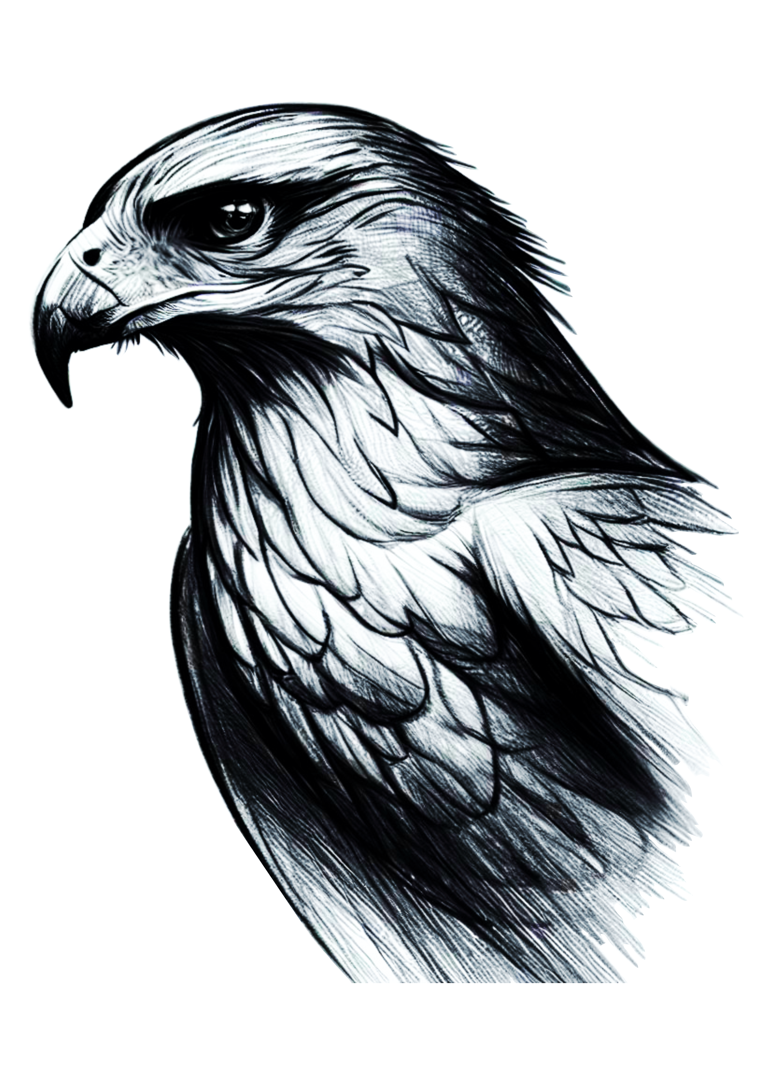 Pássaro águia risco para tatuagem desenho artístico grátis para imprimir png