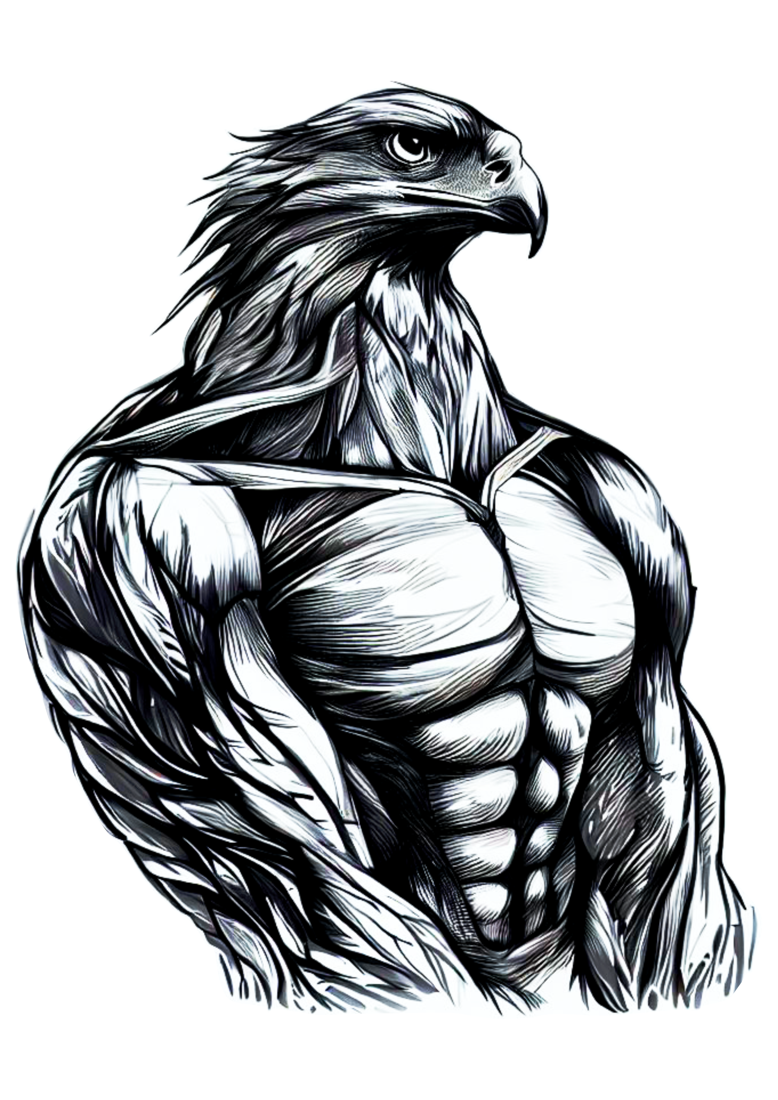 Pássaro águia risco para tatuagem desenho artístico grátis para imprimir grátis renda extra ilustração humanoide png
