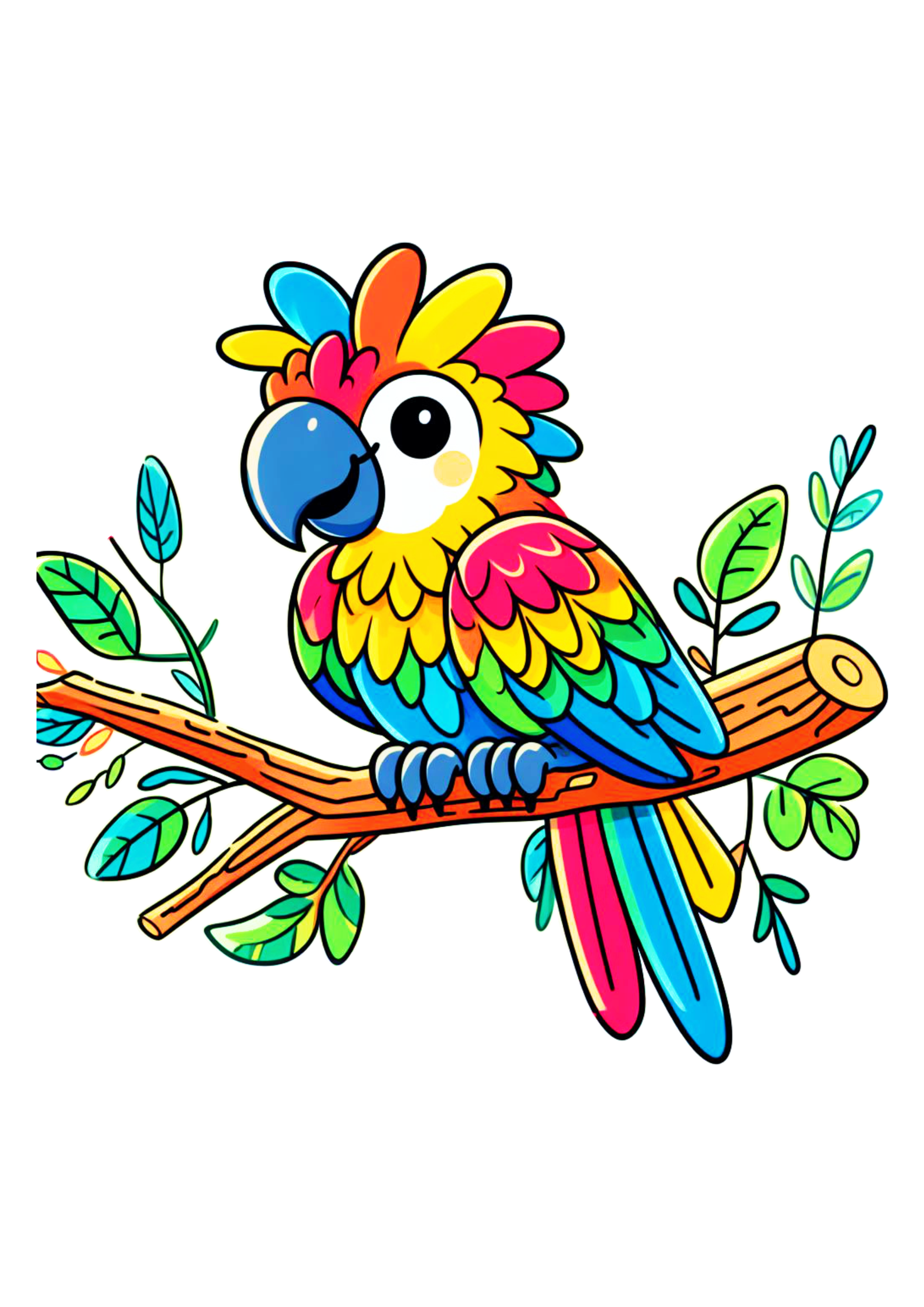 Papagaio desenho colorido artes gráficas png