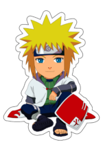 Naruto Shippuden Minato terceiro hokage manto da raposa chibi toy cute desenho  simples anime japonês ninja png