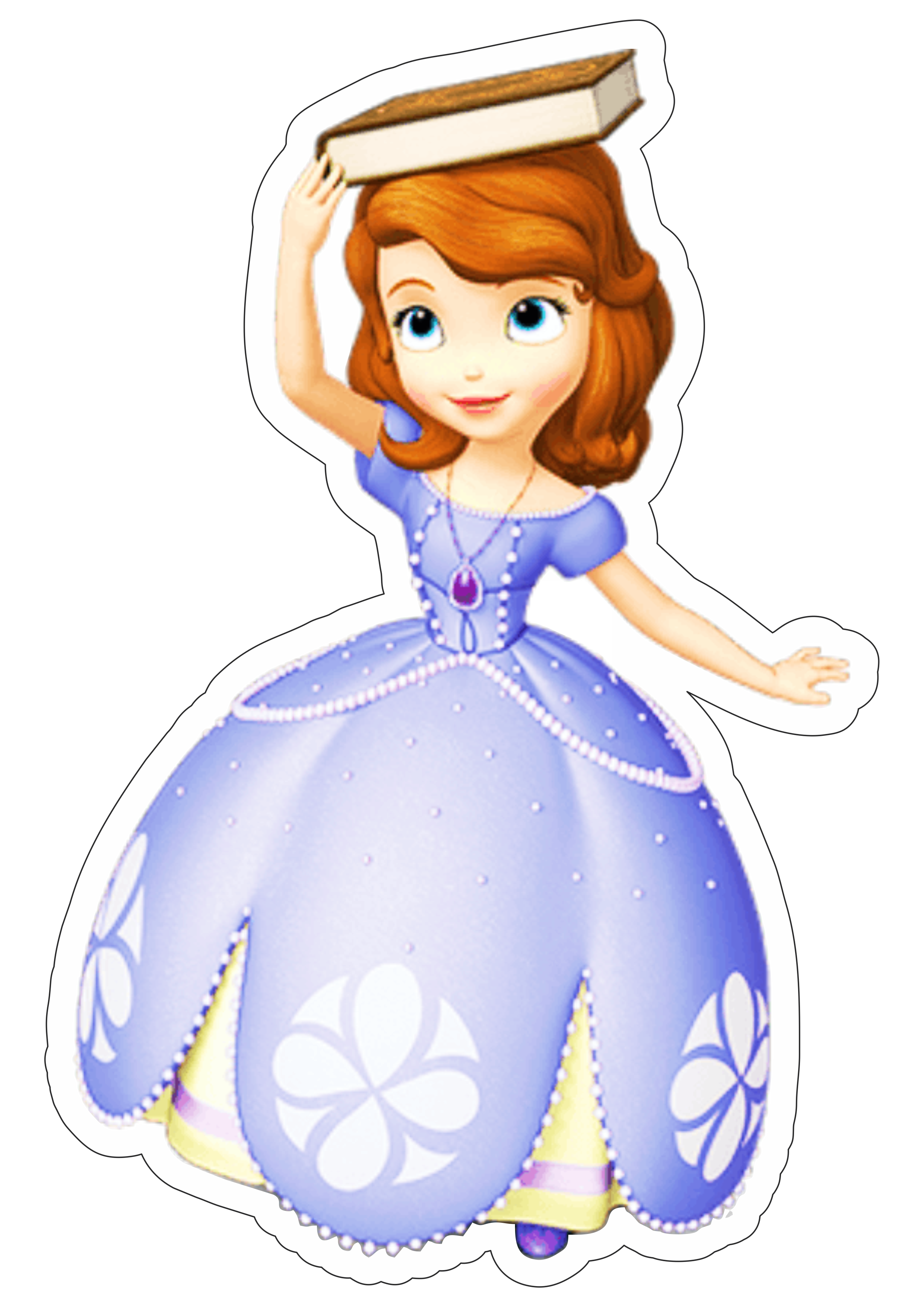 Princesinha Sofia personagem fictício fundo transparente contorno vestido lilás disney pack de imagens png