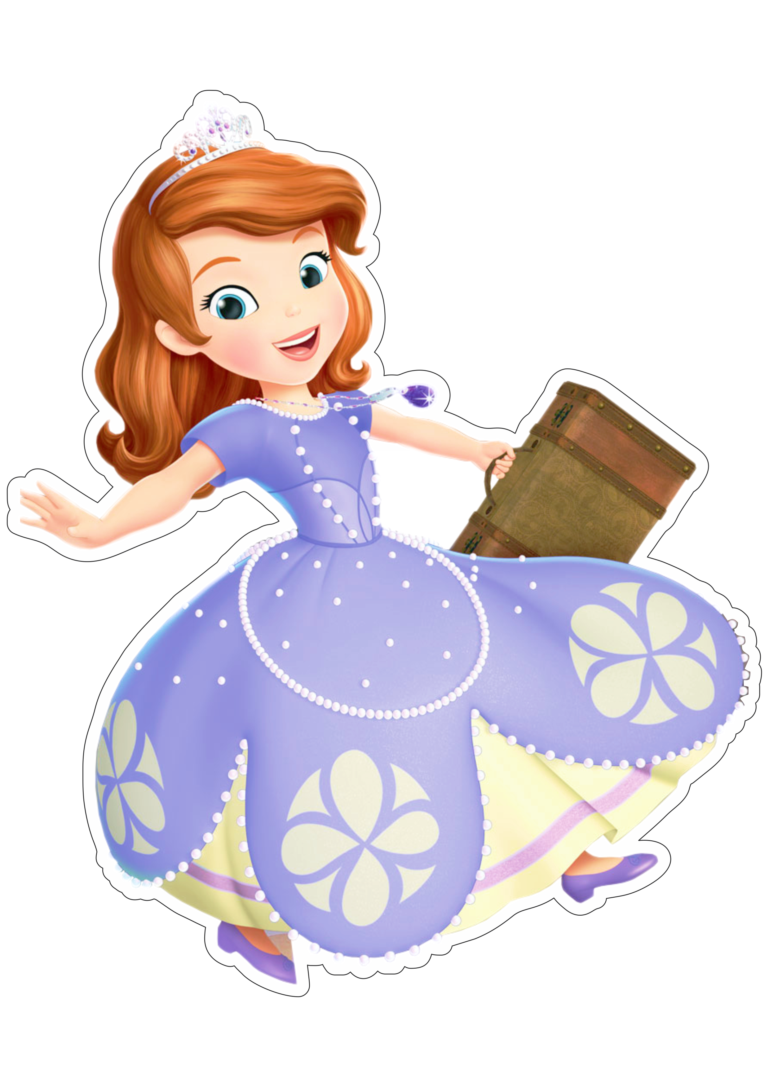 Princesinha Sofia personagem fictício fundo transparente contorno vestido lilás disney pack de imagens design png