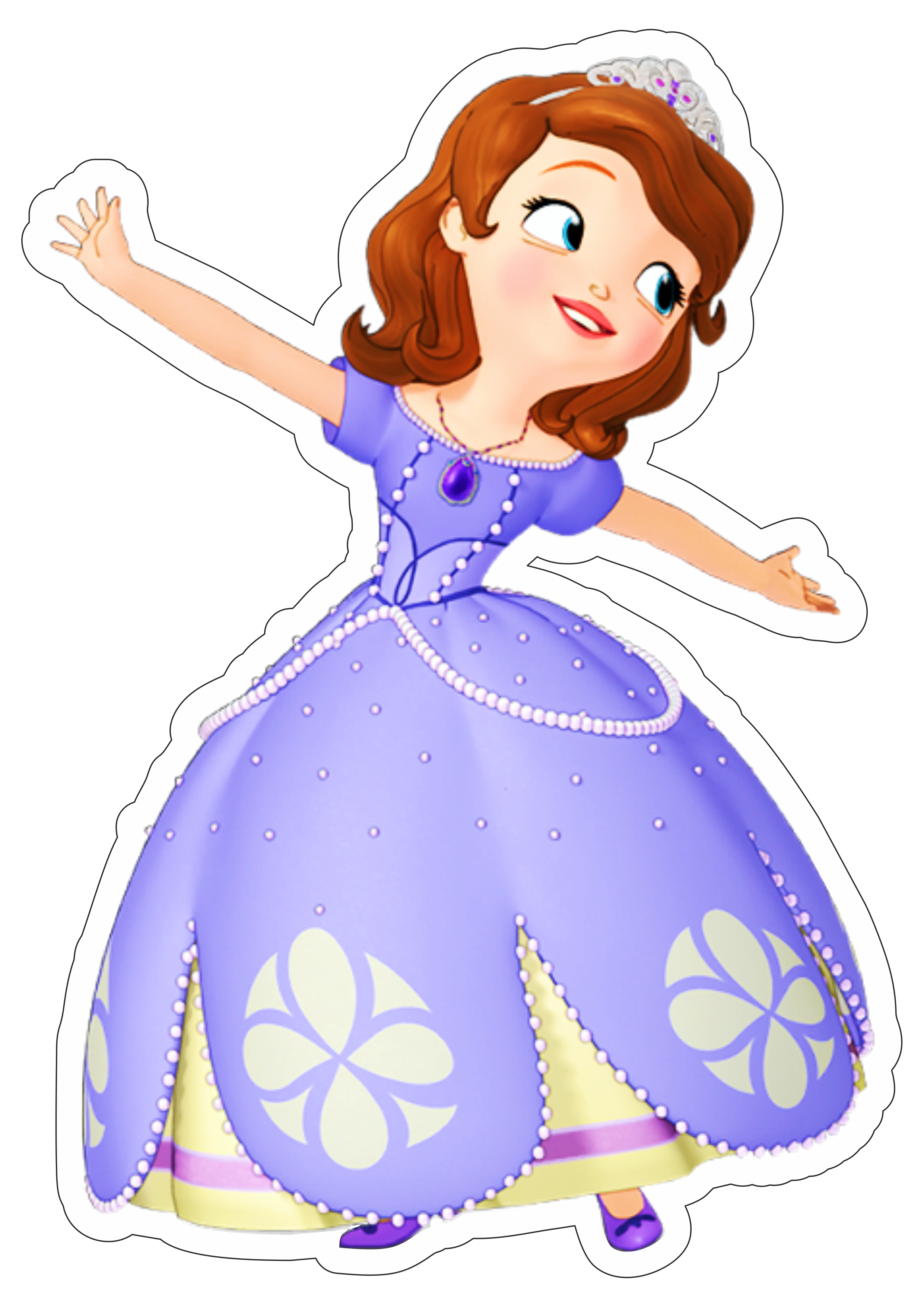 Princesinha Sofia personagem fictício fundo transparente contorno menina png