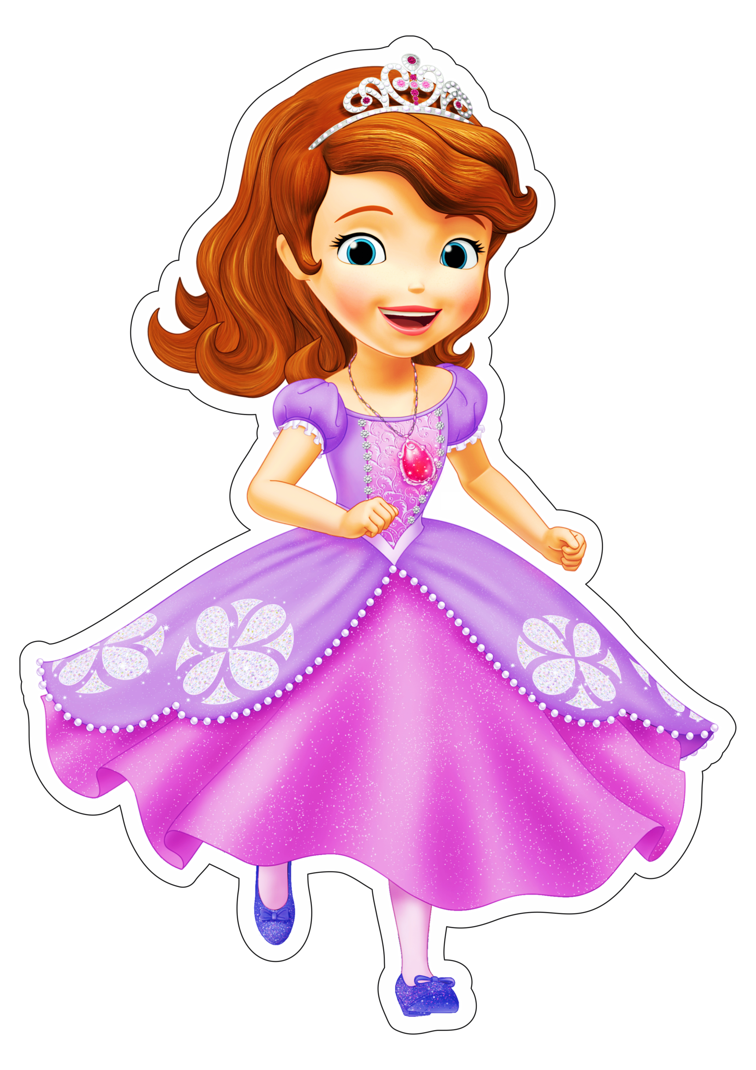 Princesinha Sofia personagem fictício fundo transparente contorno vestido lilás png