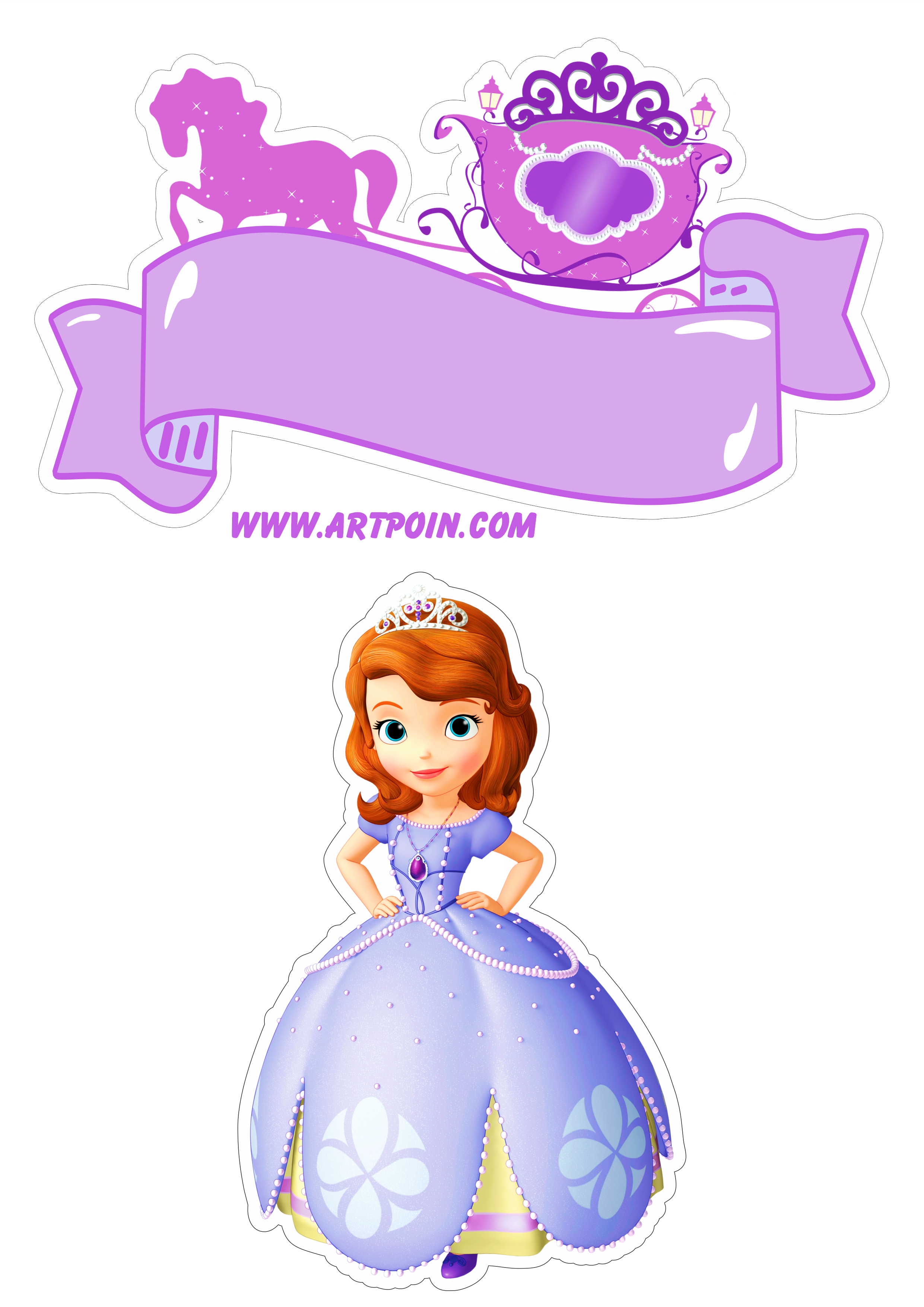 Princesinha Sofia disney topo de bolo para imprimir fazendo a nossa festa png