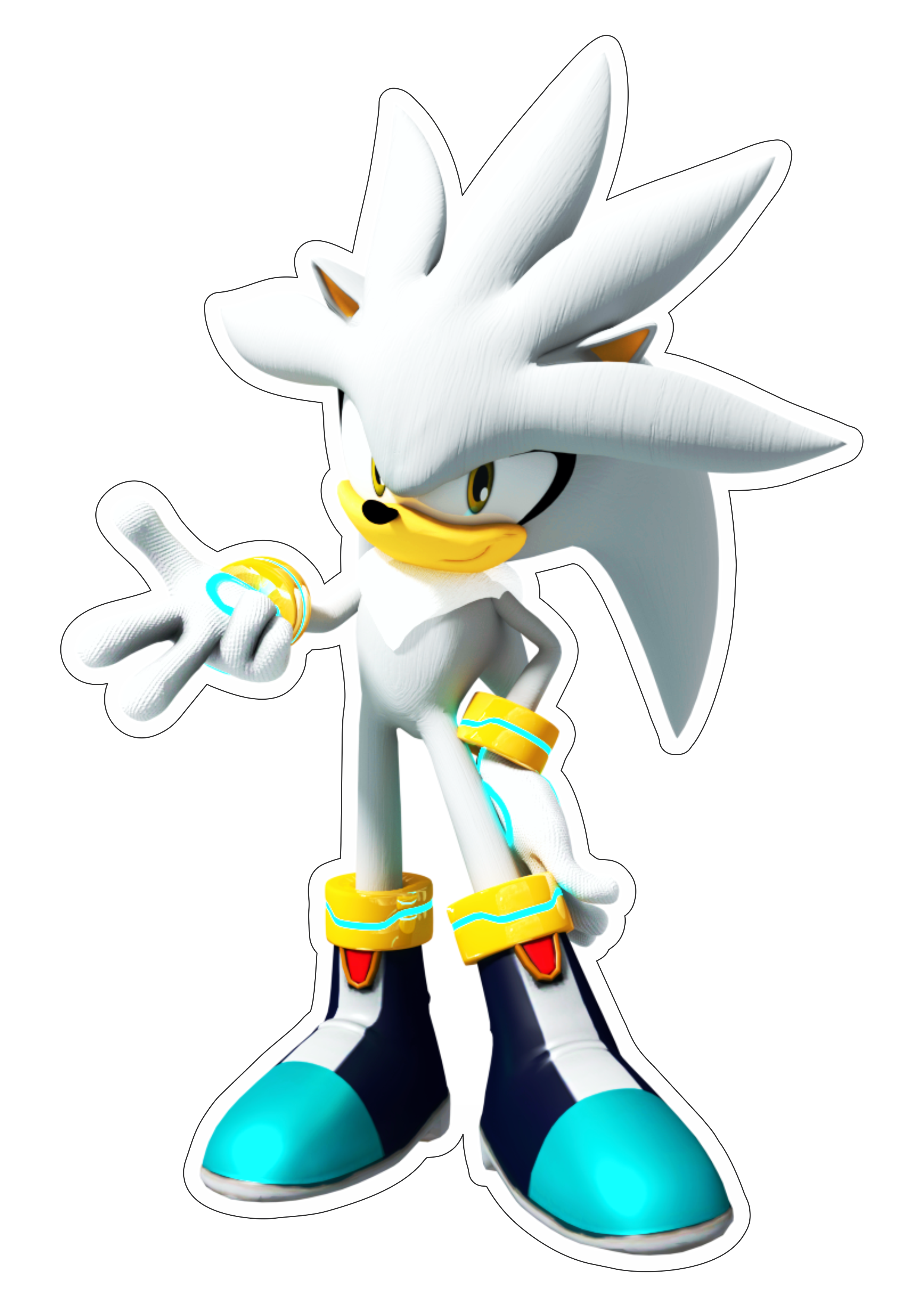 Sonic Silver the hedgehog personagem de game imagem com fundo transparente png