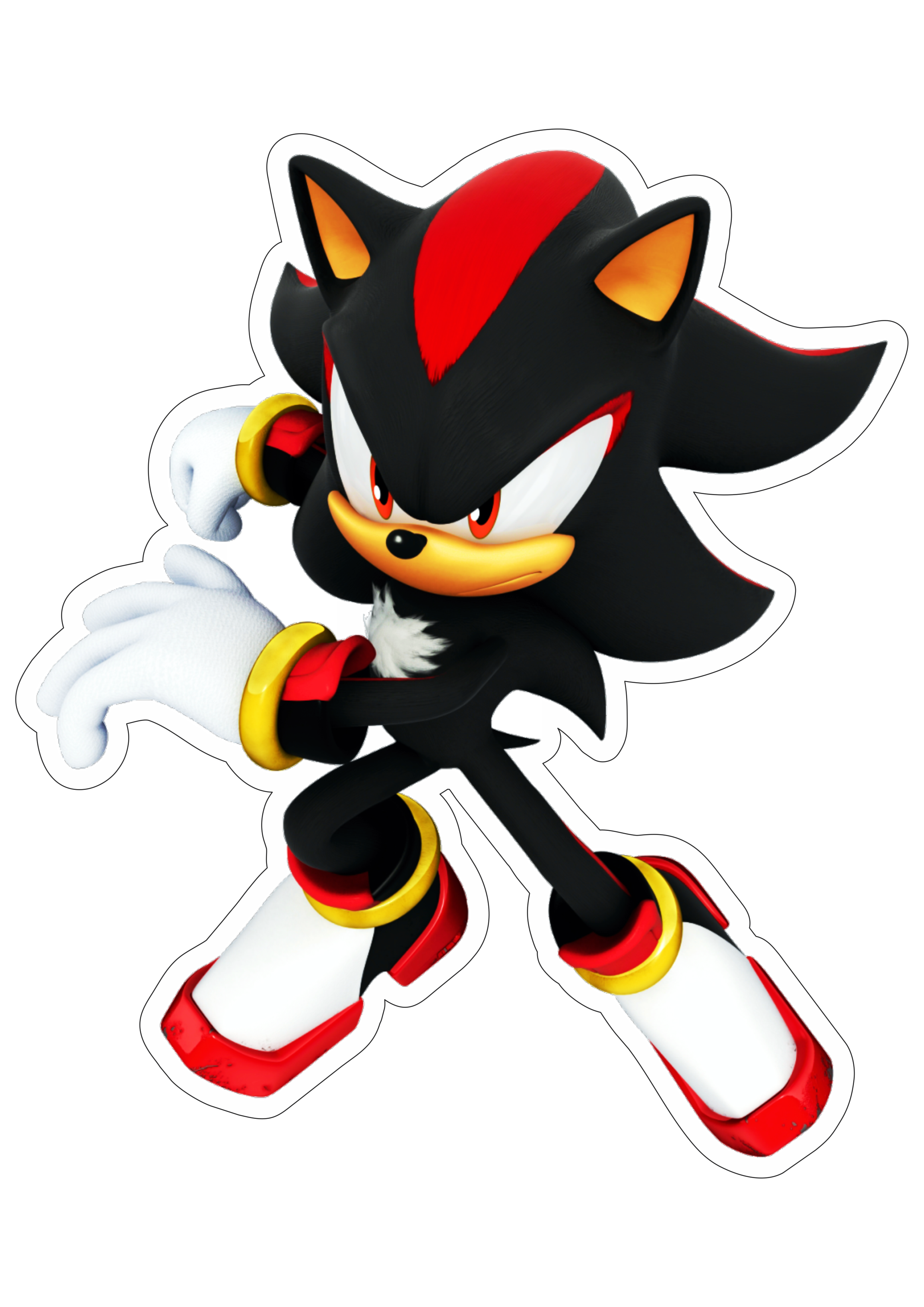Shadow Sonic the hedgehog personagem de game imagem com fundo transparente e contorno png