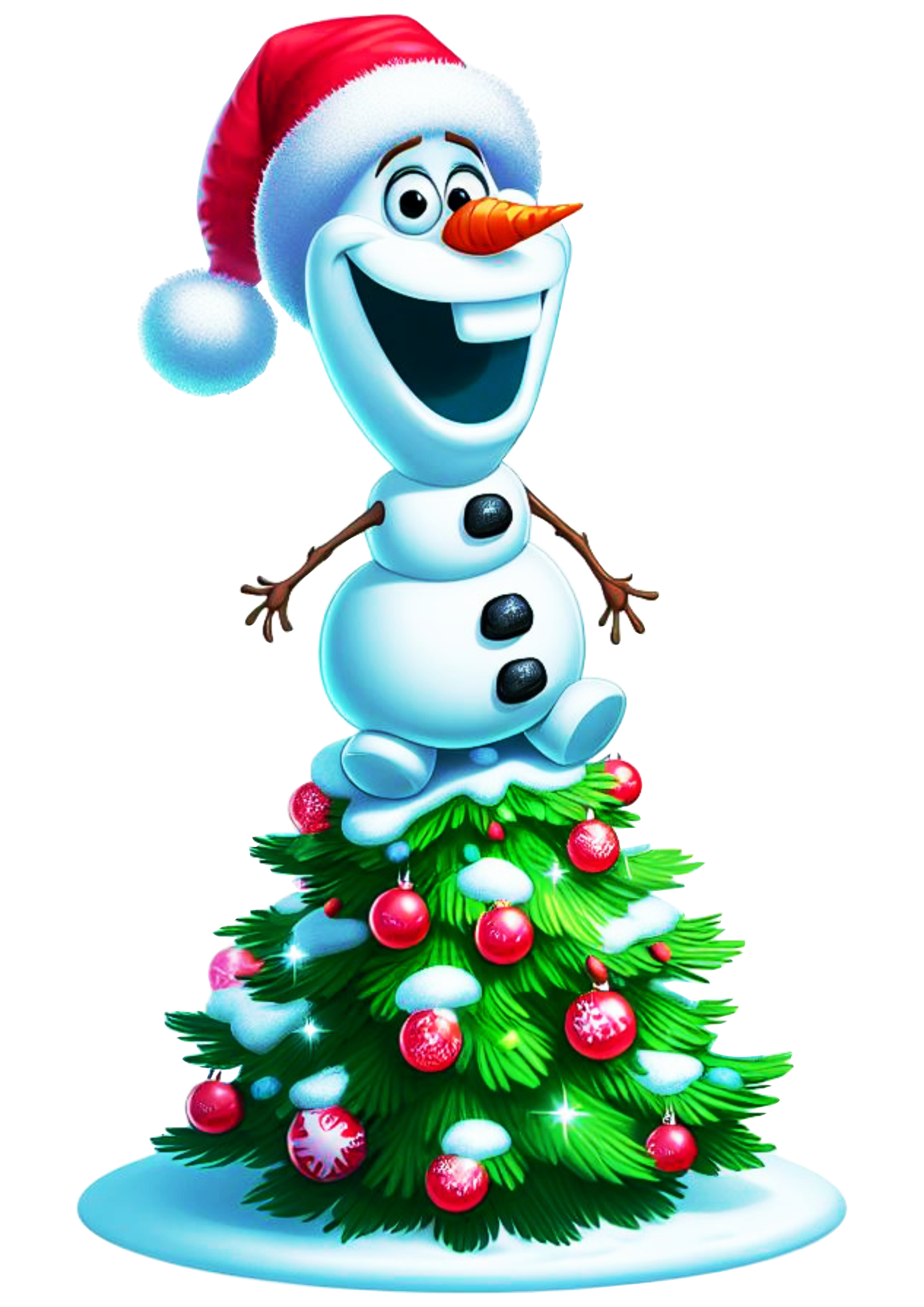 Frozen especial de natal Olaf desenho infantil árvore de natal disney plus personagem fictício boneco de neve fundo transparente png