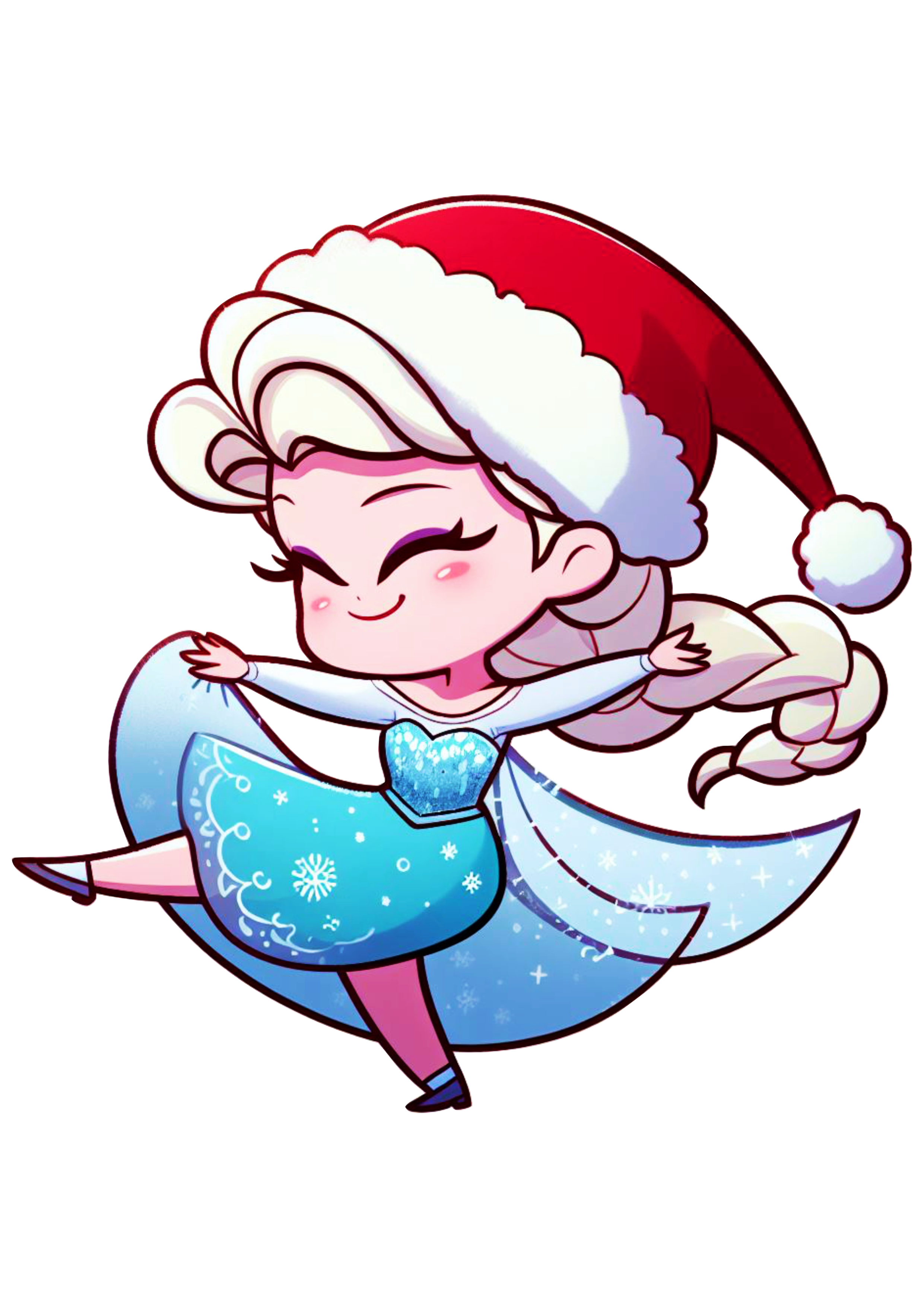 Frozen especial de natal animação infantil Elsa com gorro do Papai Noel png