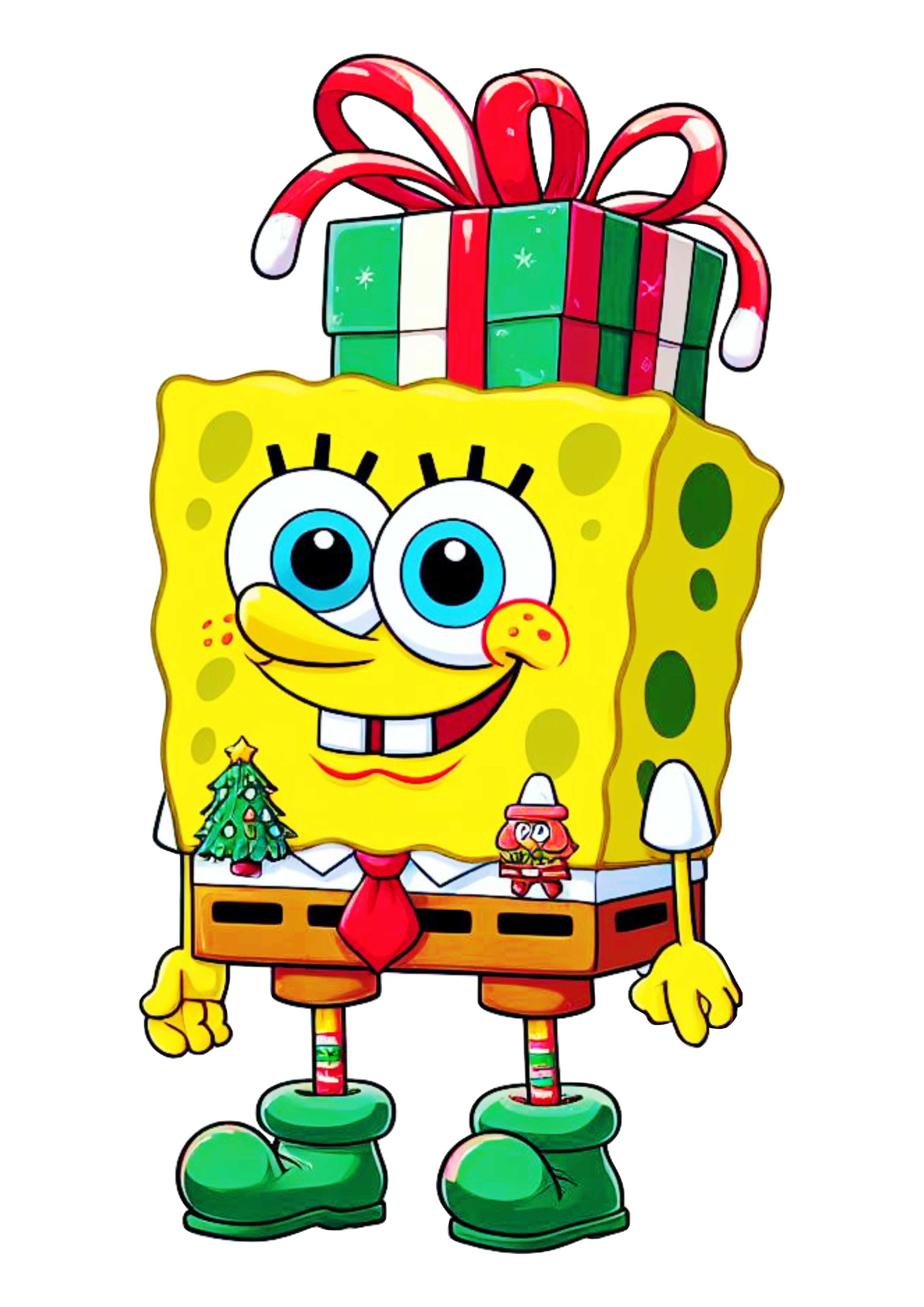 Bob esponja calça quadrada presente de natal nickelodeon jingle bells png