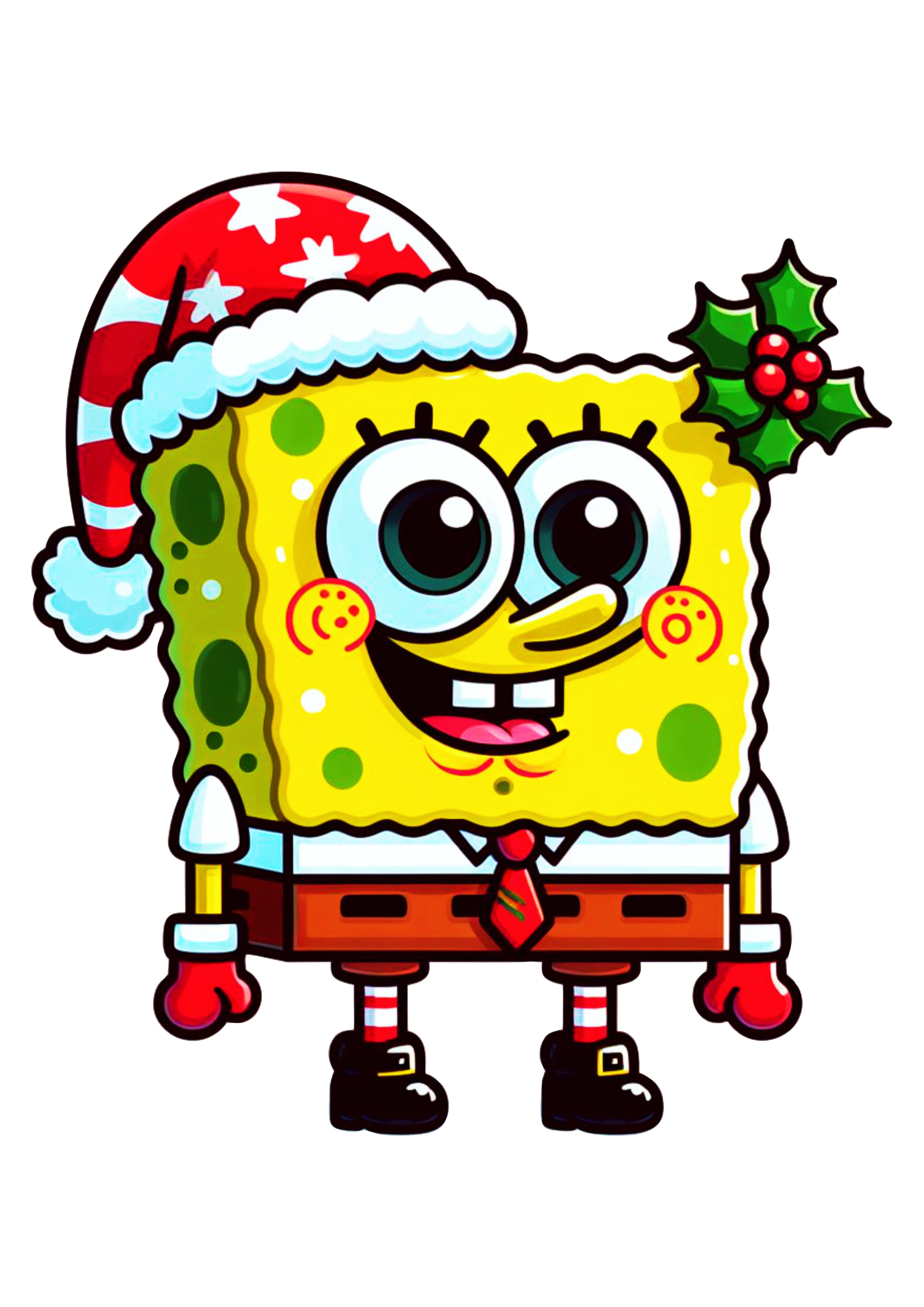 Bob esponja calça quadrada feliz natal com gorro do papai noel spongebob squarepants png