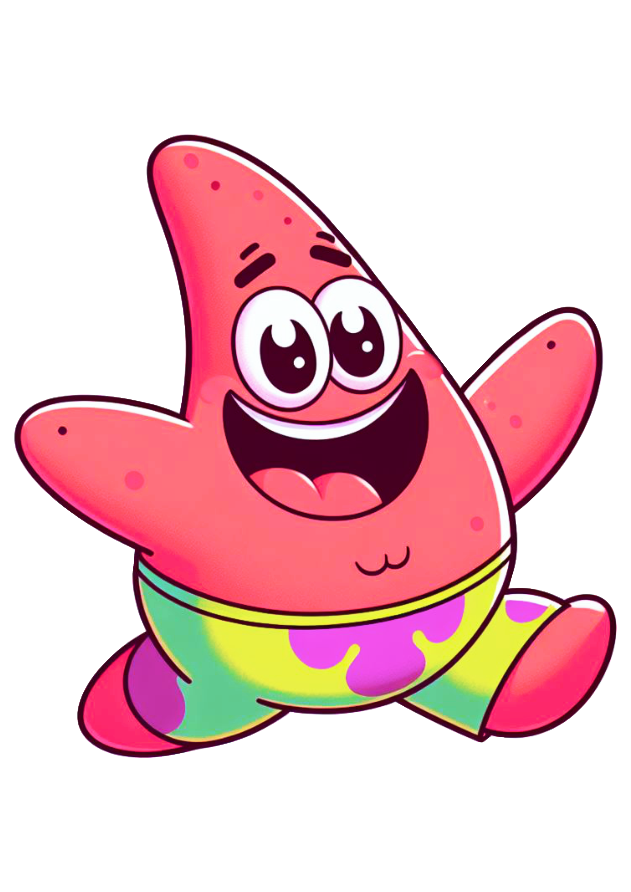 Bob esponja calça quadrada spongebob squarepants Patrick Estrela correndo feliz desenho infantil nickelodeon fundo transparente png