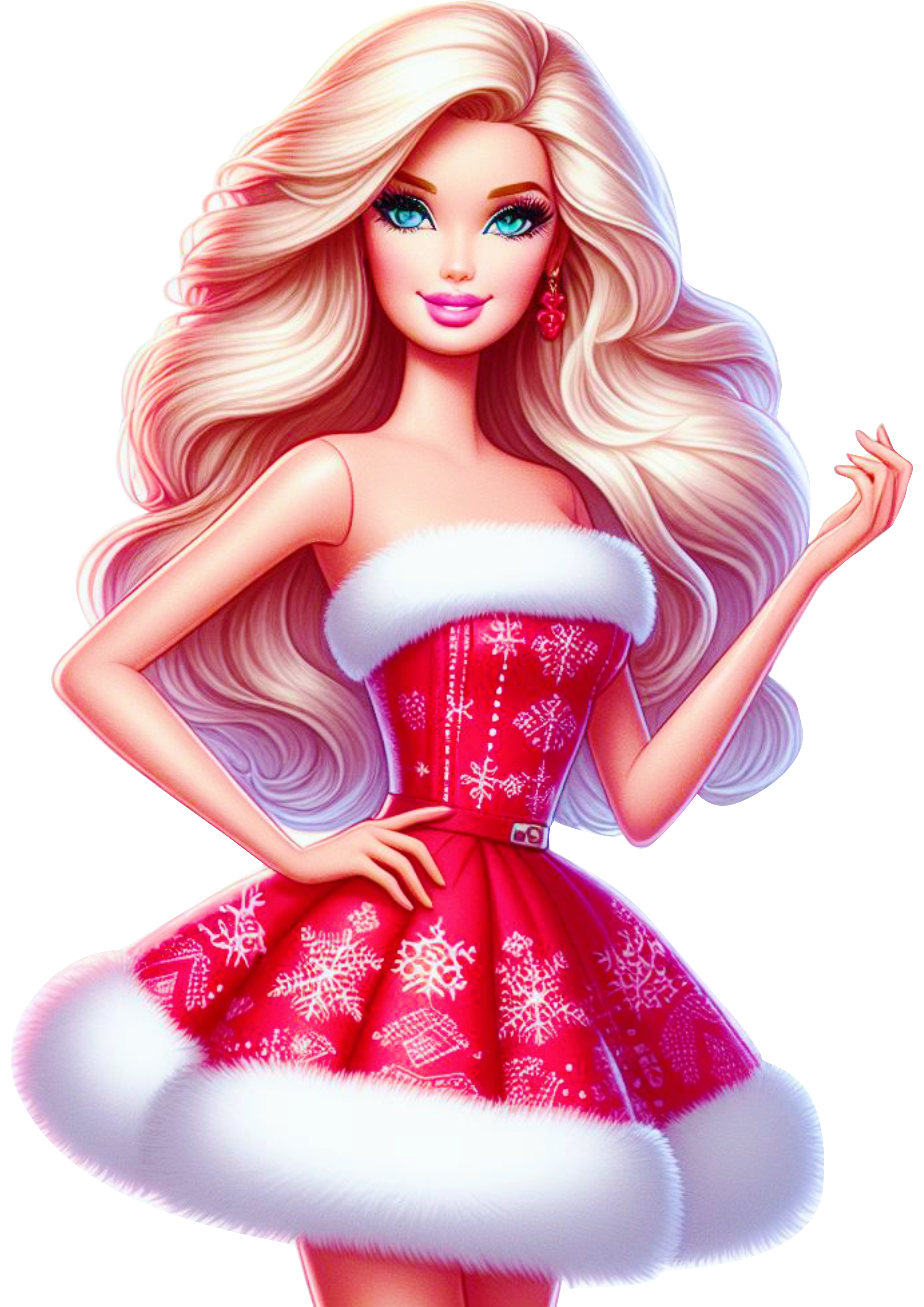 Barbie vestido de natal png