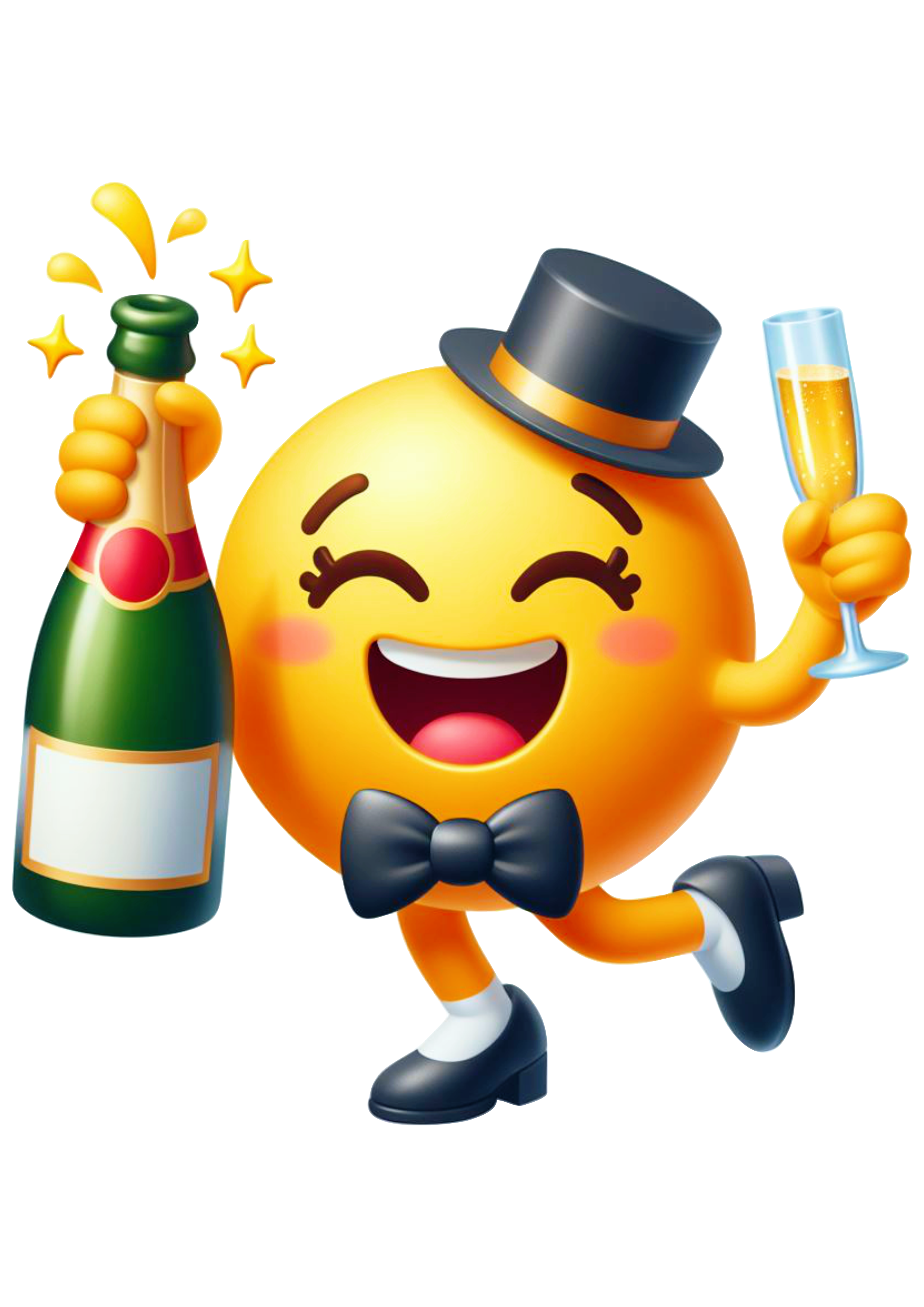 Emoji para whatsapp tomando champanhe feliz ano novo reveillon icon png