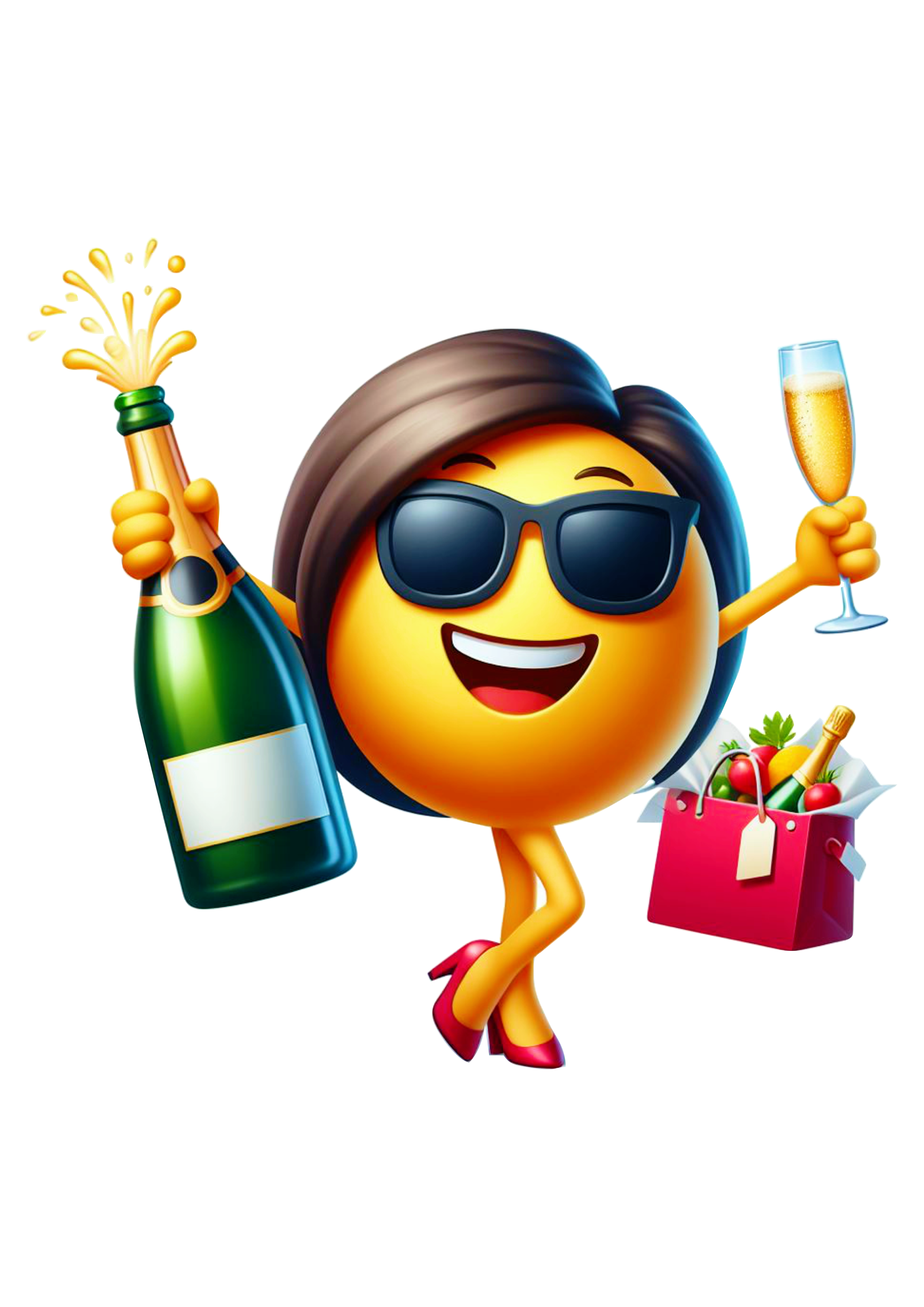 Emoji para whatsapp tomando champanhe feliz ano novo reveillon icon engraçado png