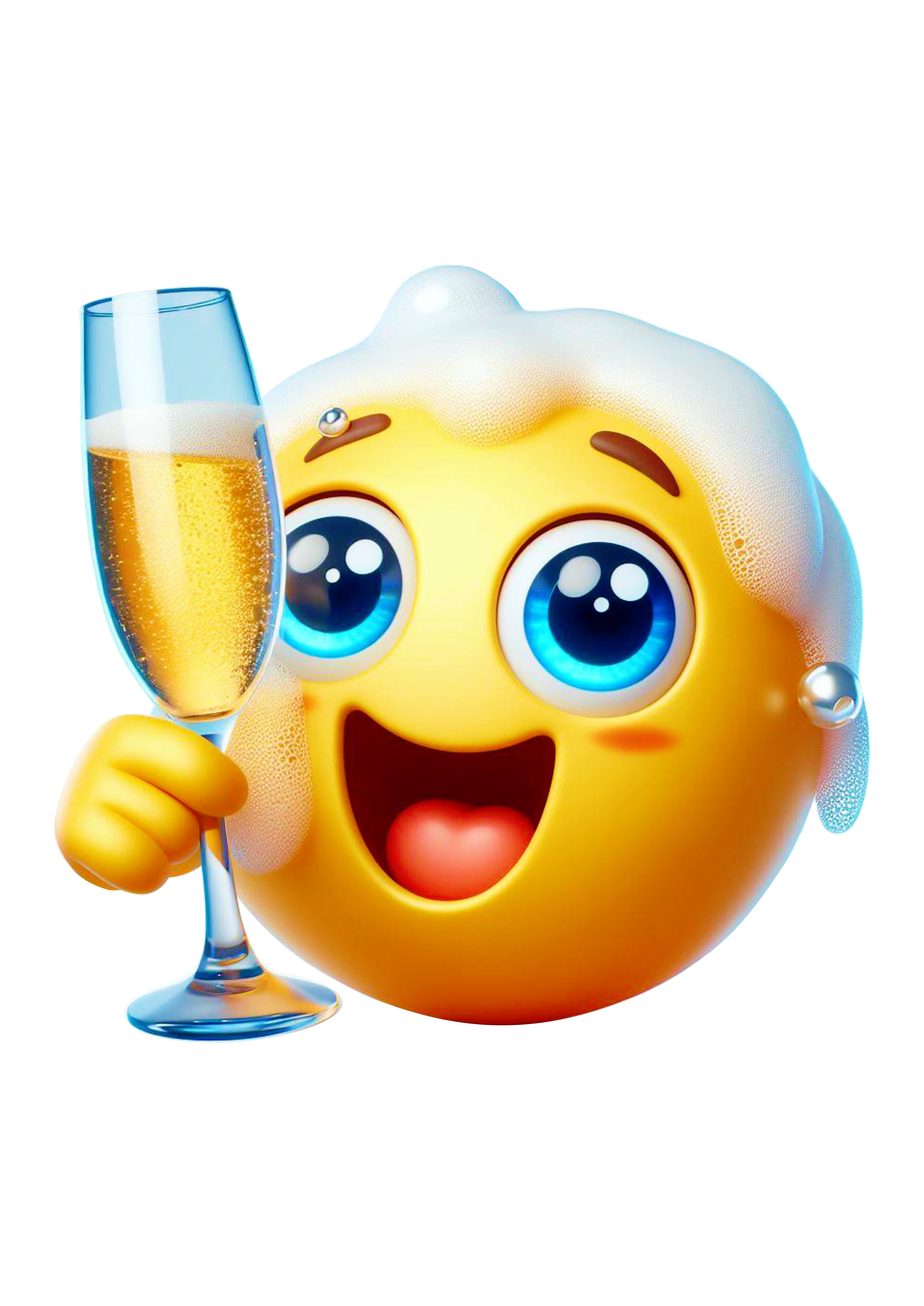 Emoji para whatsapp tomando champanhe feliz ano novo engraçado adeus ano velho fundo transparente png