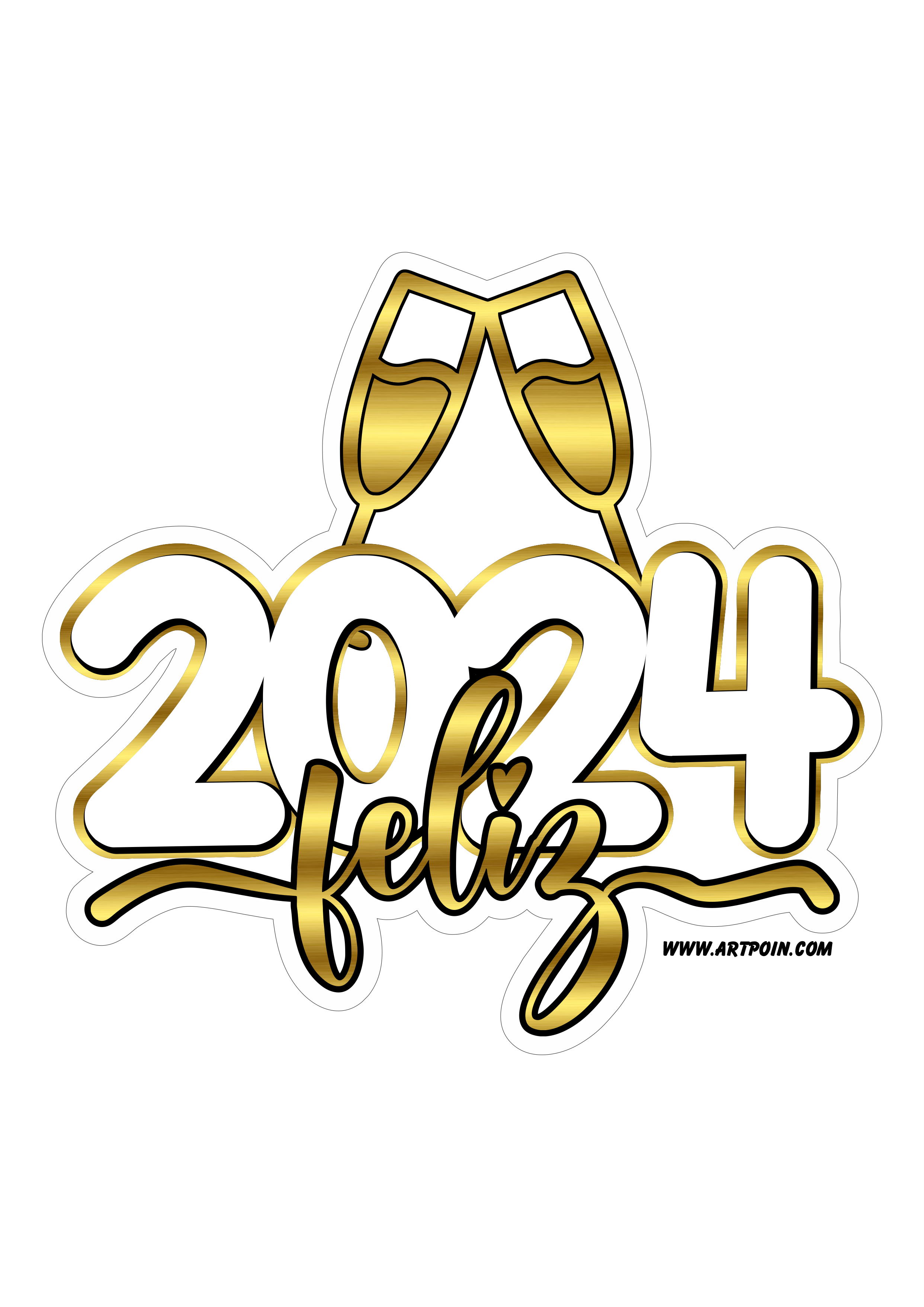 Feliz 2024 feliz ano novo png