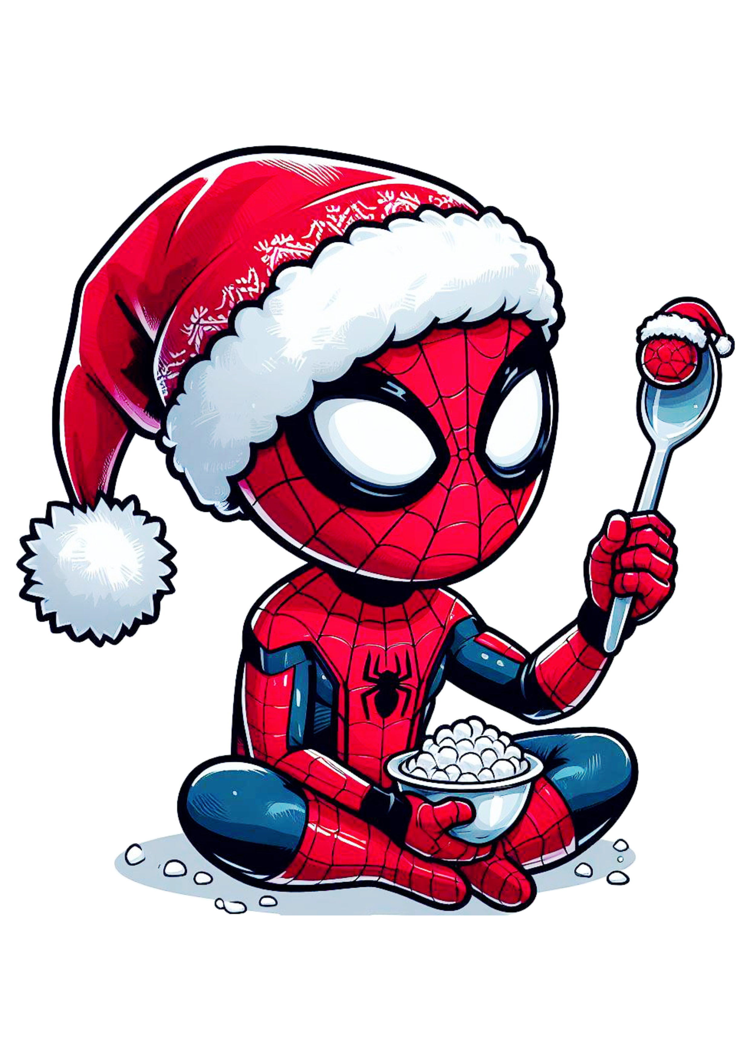 Homem aranha especial de natal Marvel ilustração desenho infantil fundo transparente png