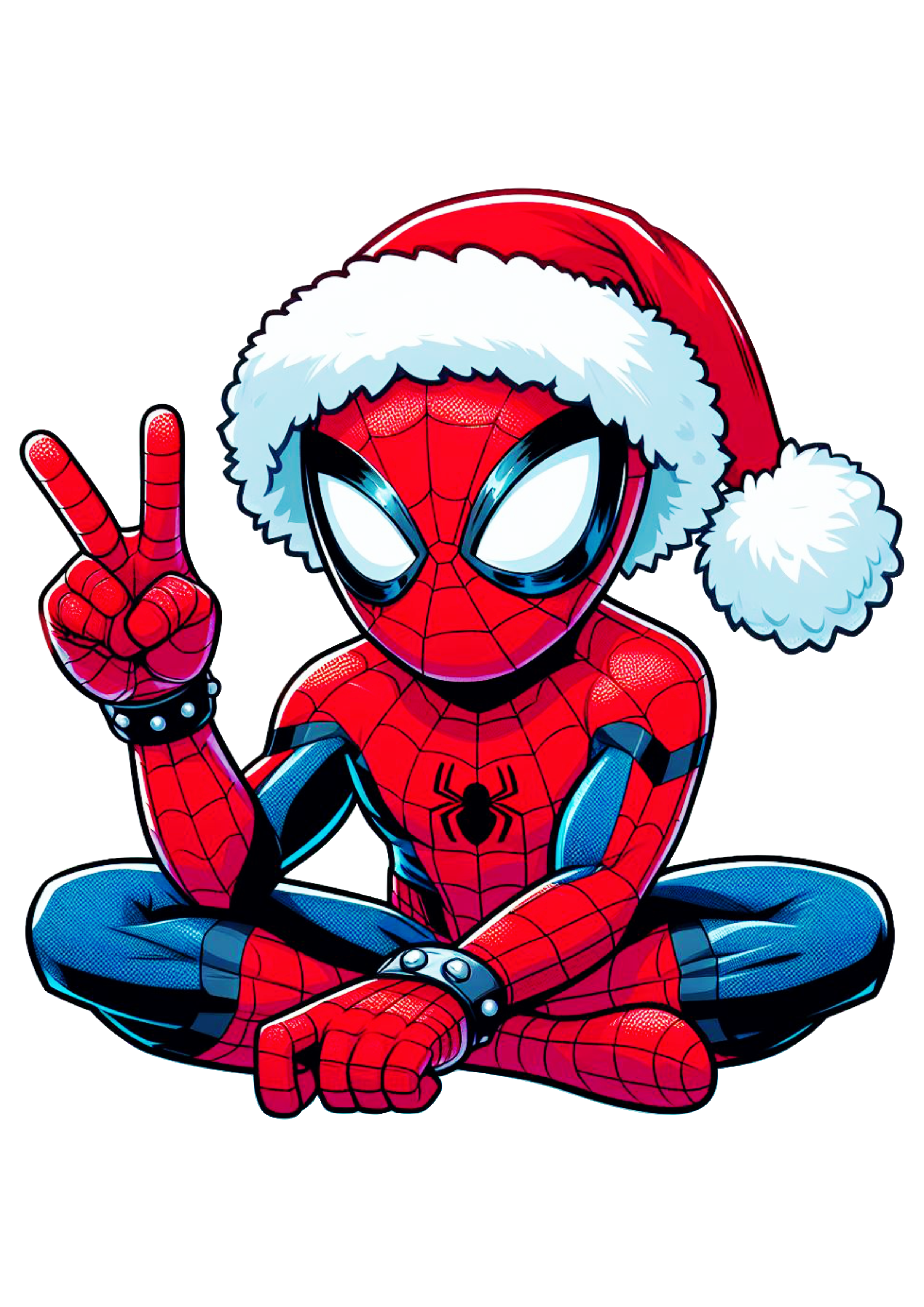 Homem aranha especial de natal Marvel ilustração desenho infantil fundo transparente chibi png