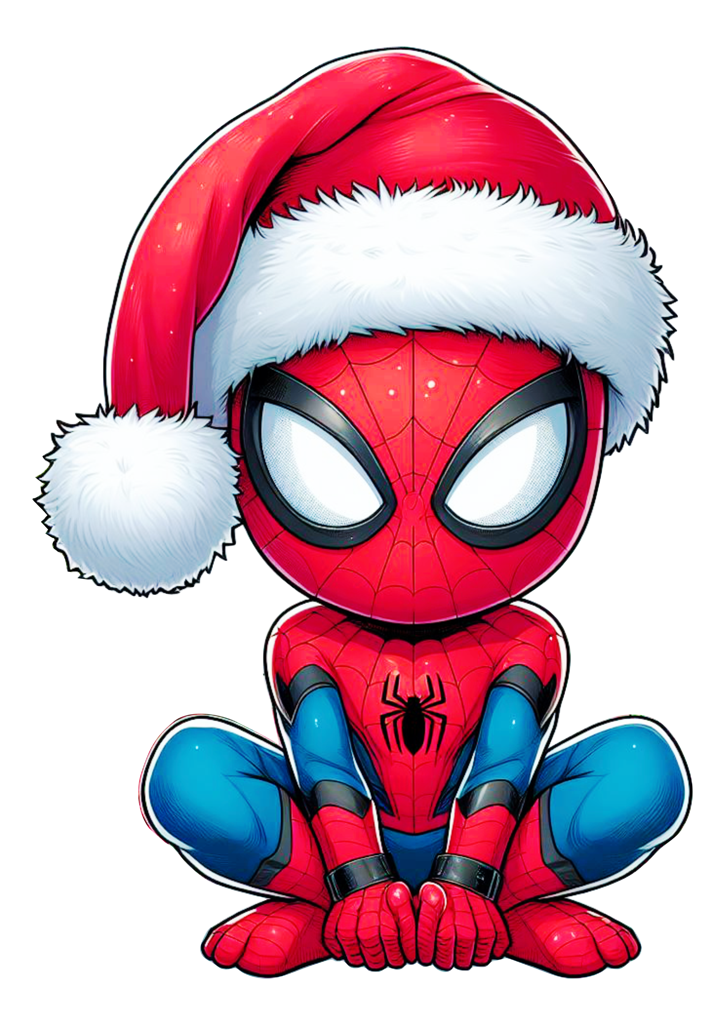 Homem aranha especial de natal Marvel ilustração desenho infantil fundo transparente chibi cute png