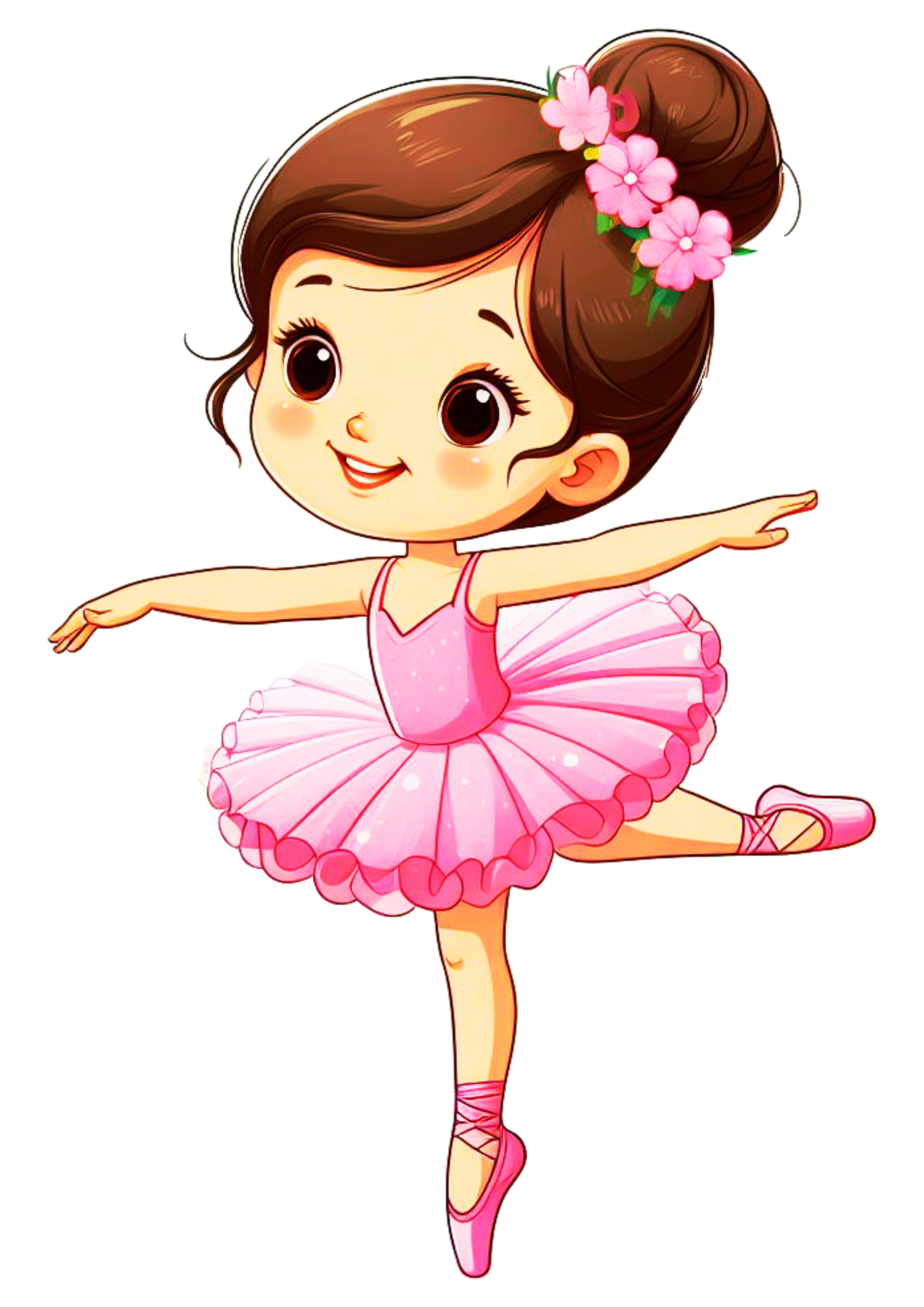 Bailarina dançando desenho vestido rosa png