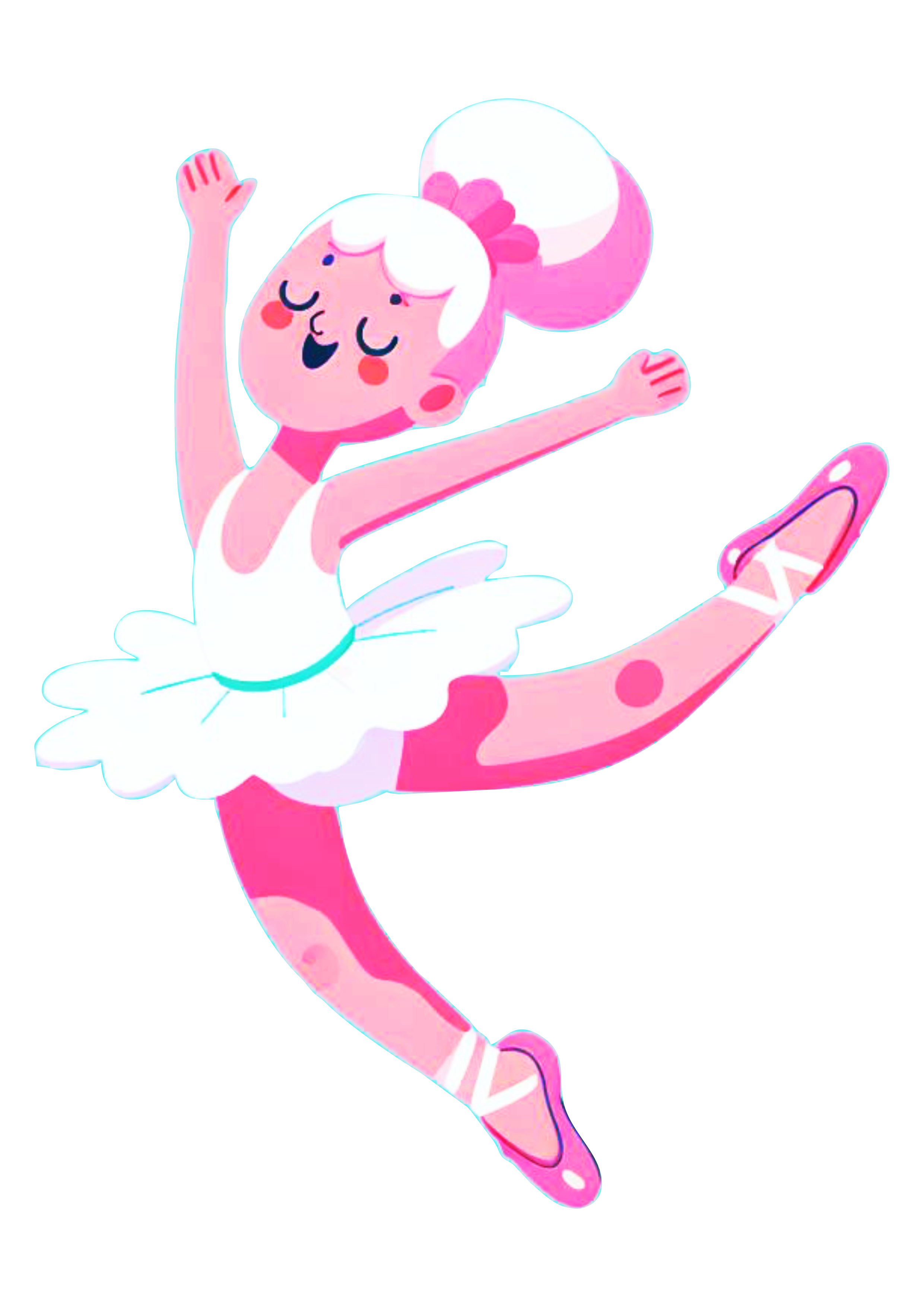 Bailarina dançando desenho vestido rosa ilustração arte conceitual png