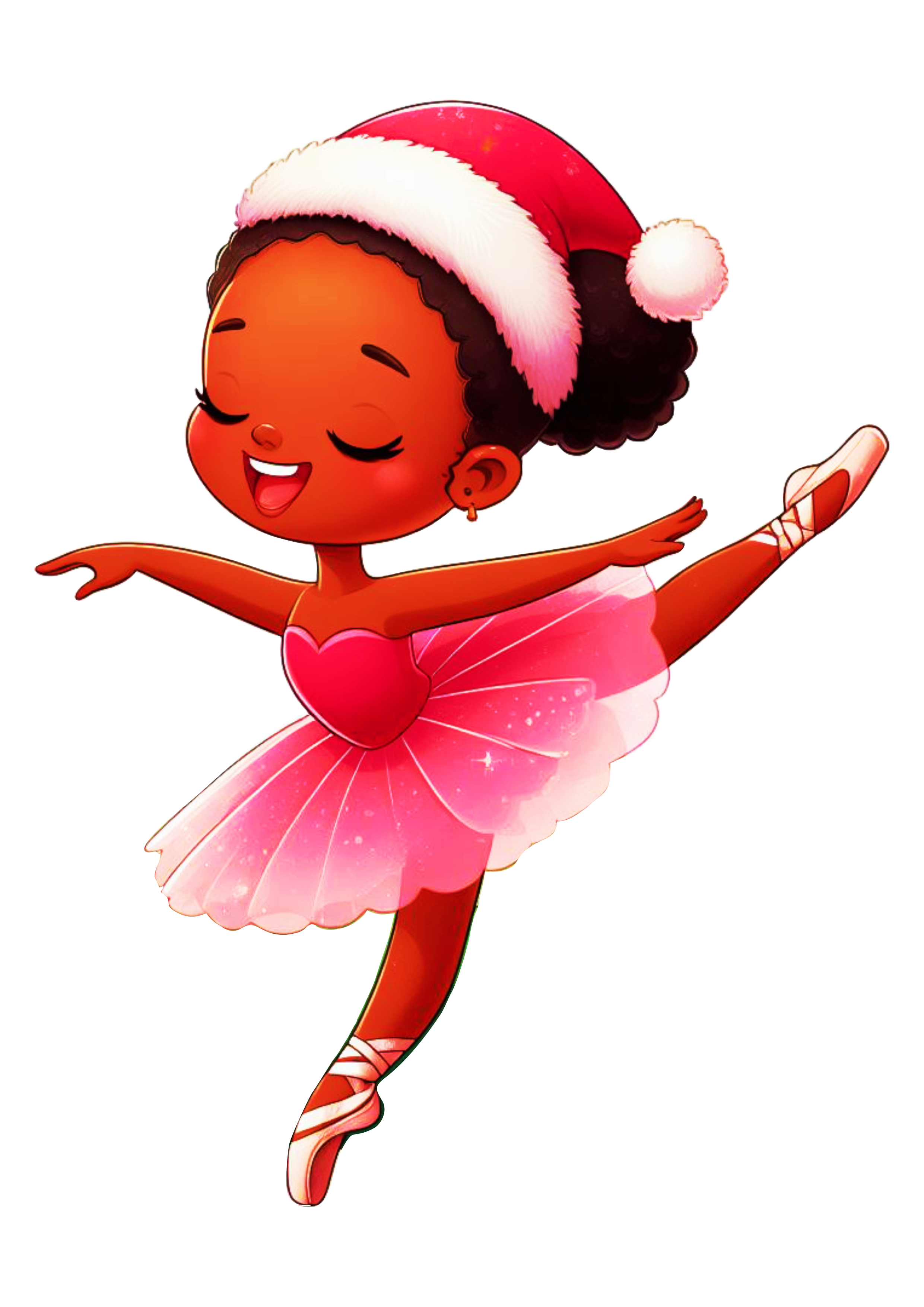 Bailarina moreninha com roupinha de natal desenho fofinho mocinha bonita png
