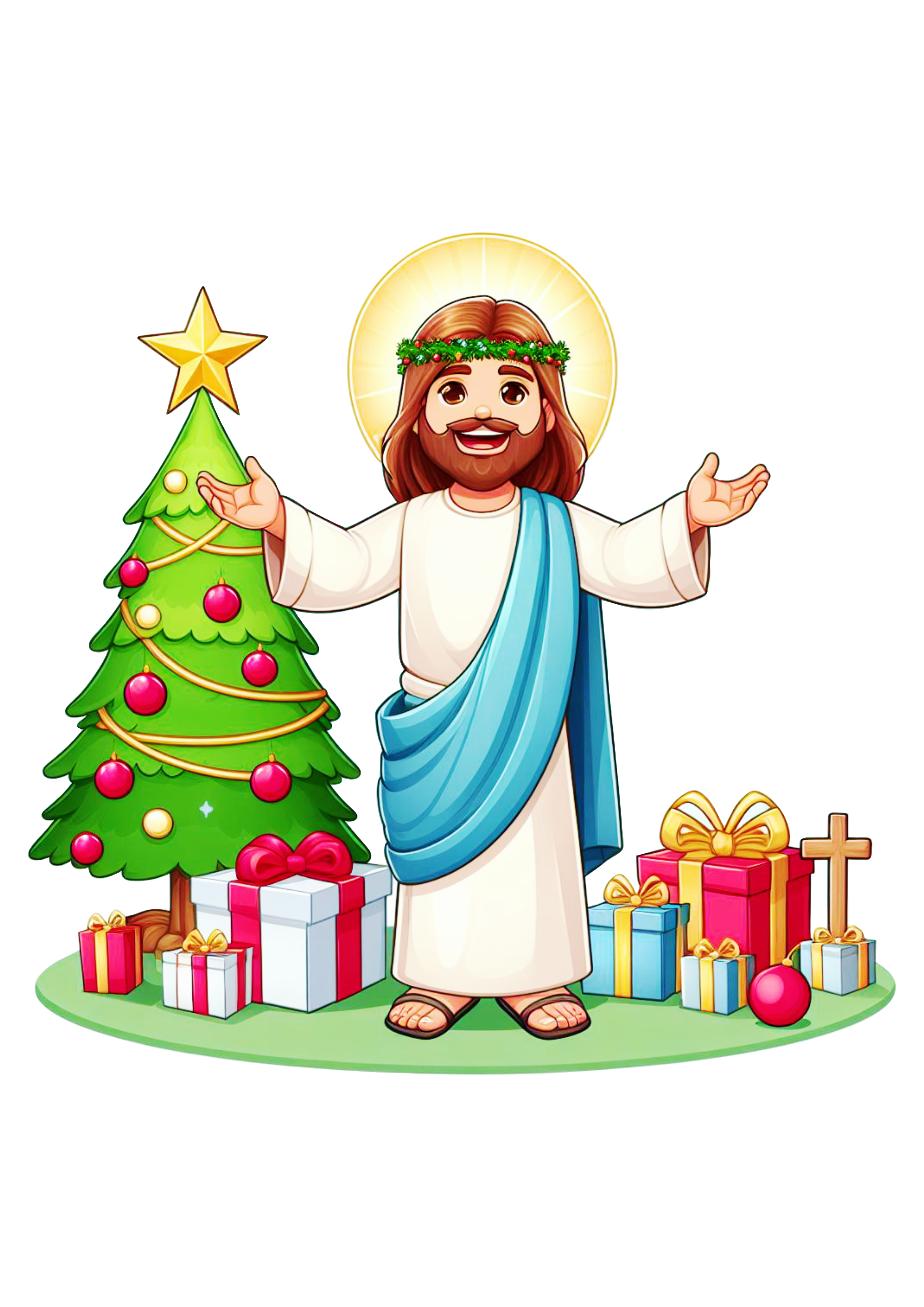 Jesus Cristo Feliz Natal fundo transparente png