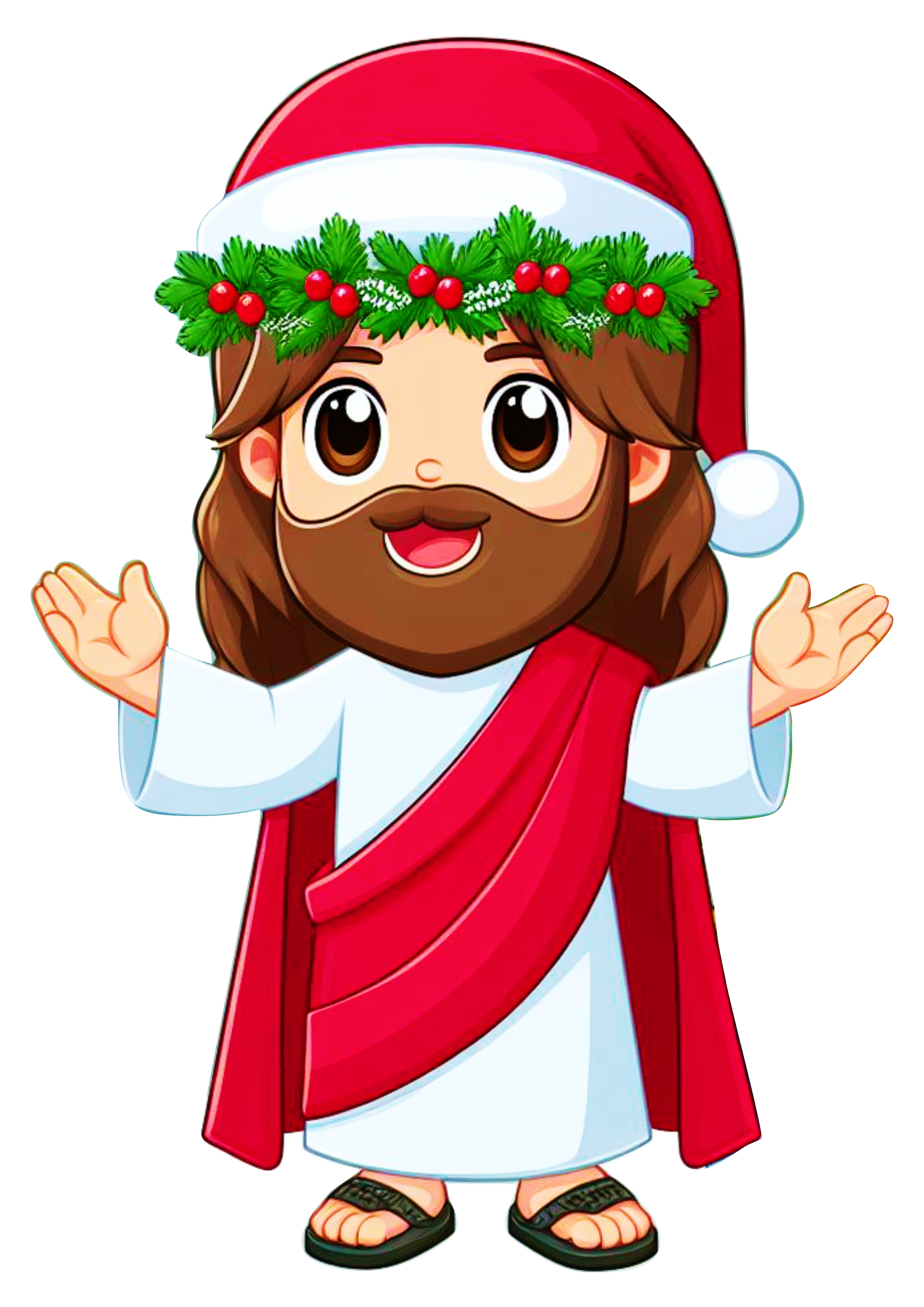 Jesus Cristo Feliz Natal desenho infantil para igreja fundo transparente png