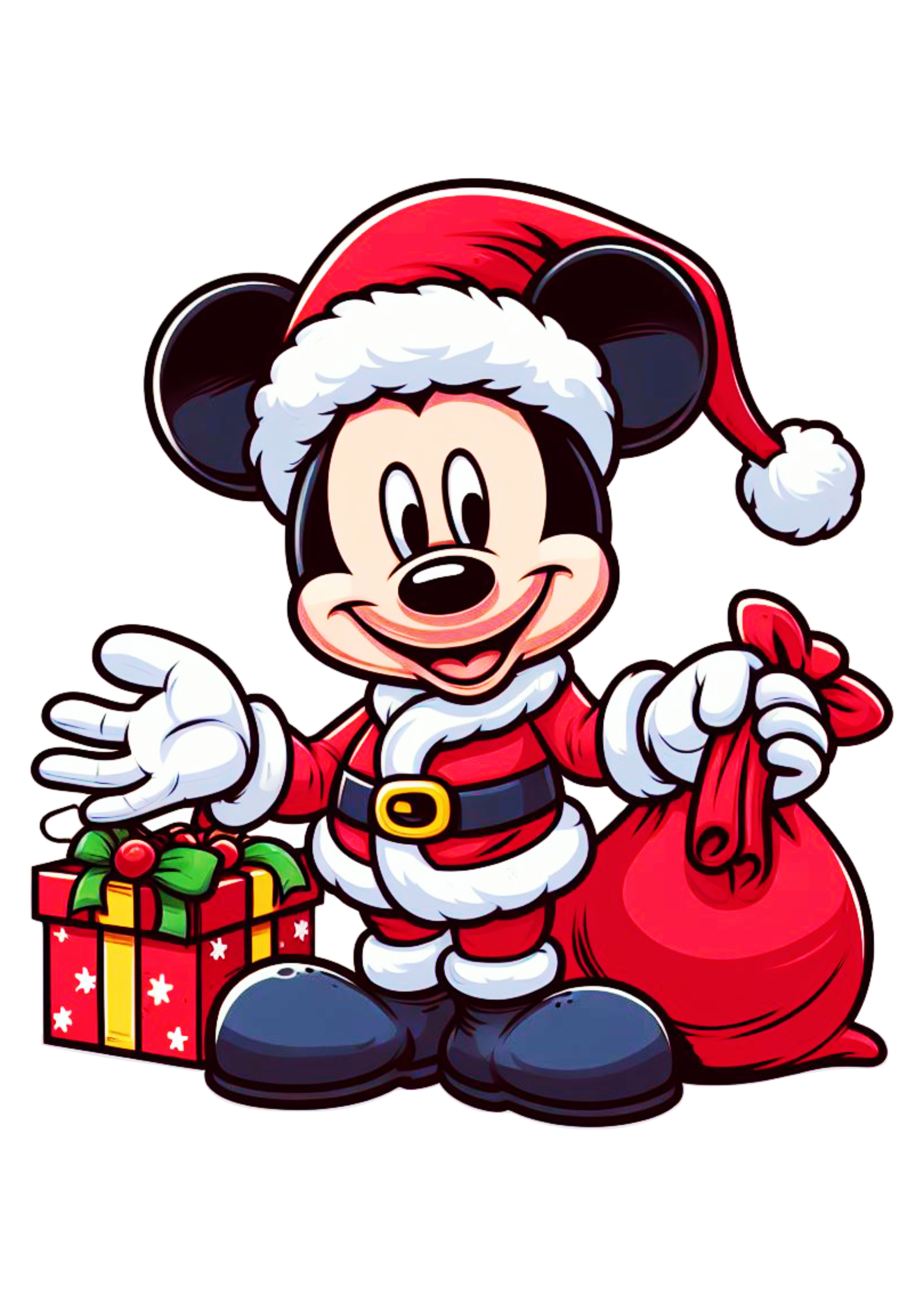 Mickey Mouse fantasiado de papai noel imagens de natal png
