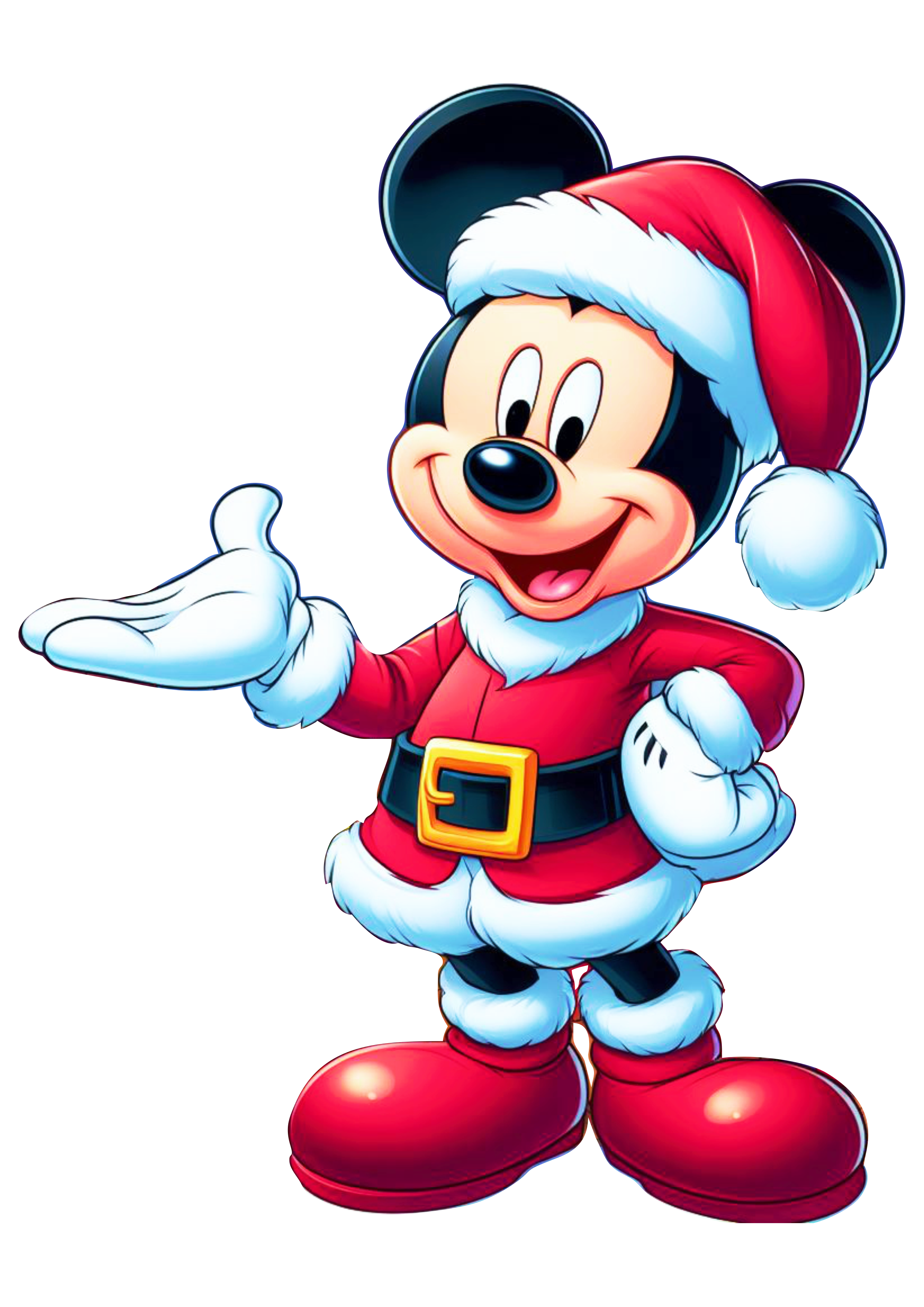 Disney kids Mickey Mouse fantasiado de Papai Noel desenho infatil presentes de natal ilustração assistir online png