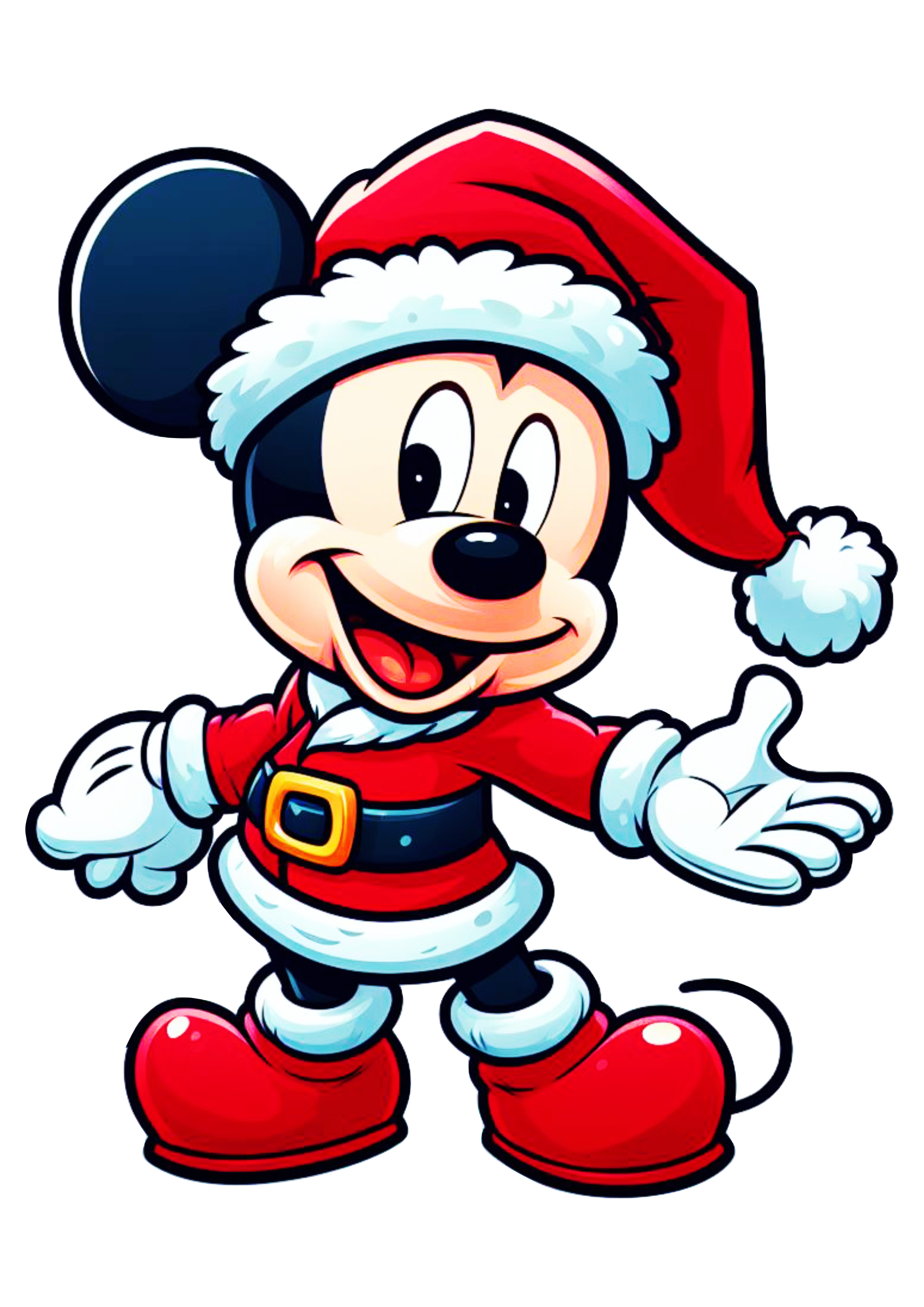 Mickey Mouse fantasiado de papai noel imagens de natal ilustração desenho simples png