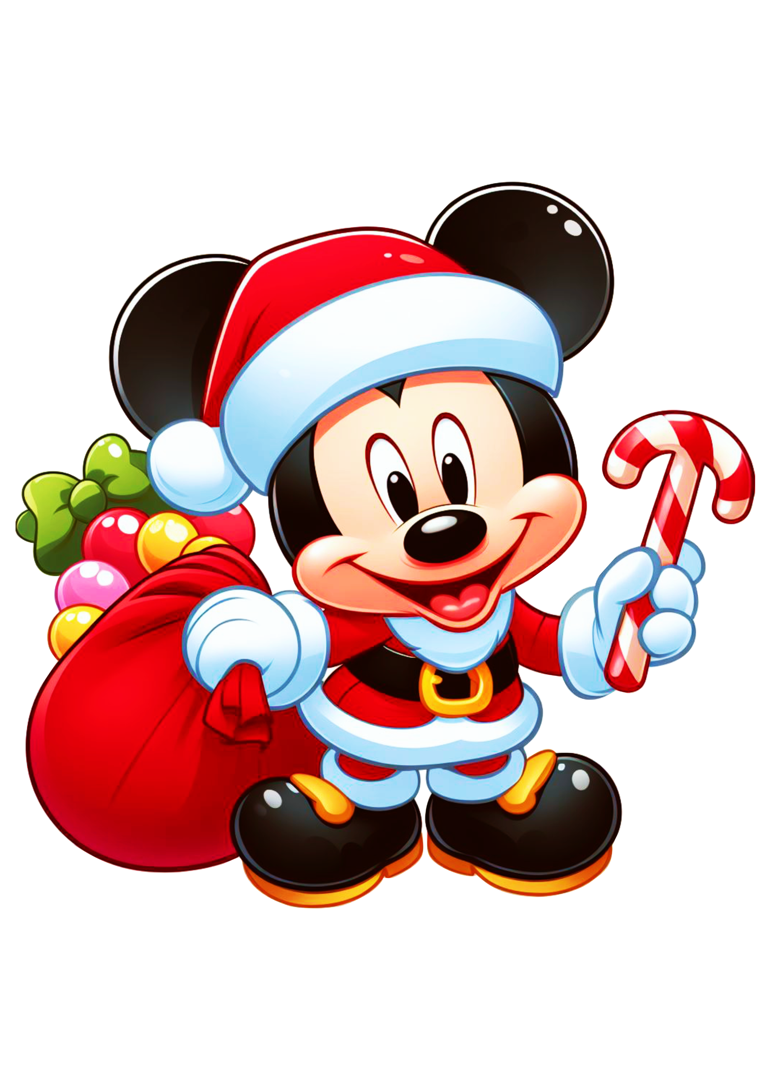 Mickey Mouse Natal da Disney gorro do papai noel saco de presentes png