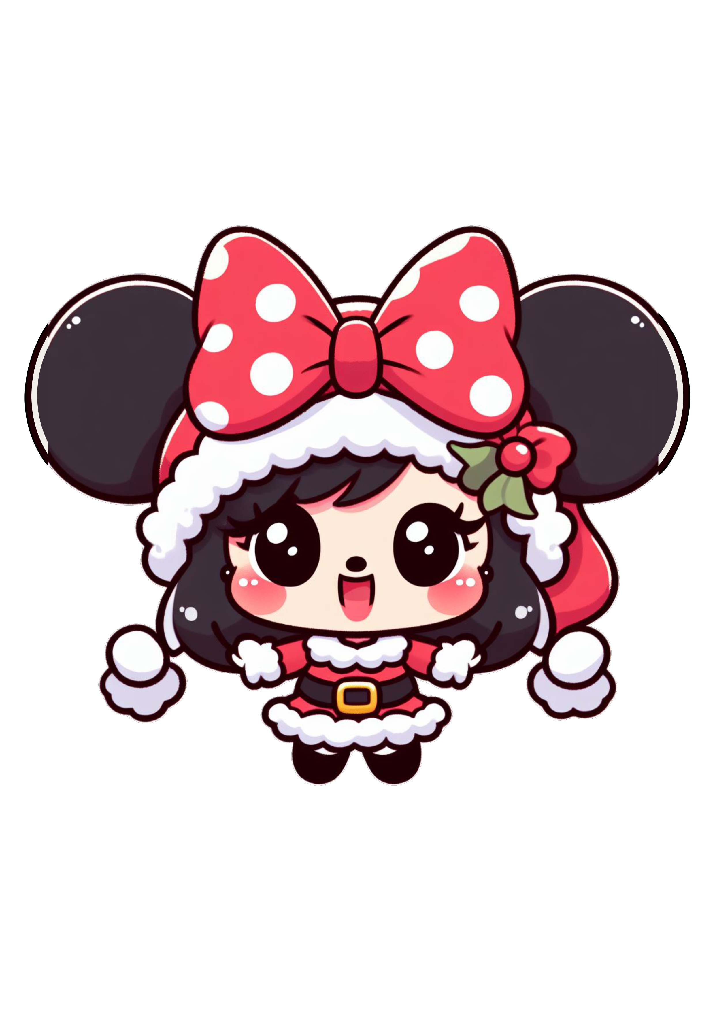 Minnie Mouse baby com roupinha de natal e presentes desenho cute png
