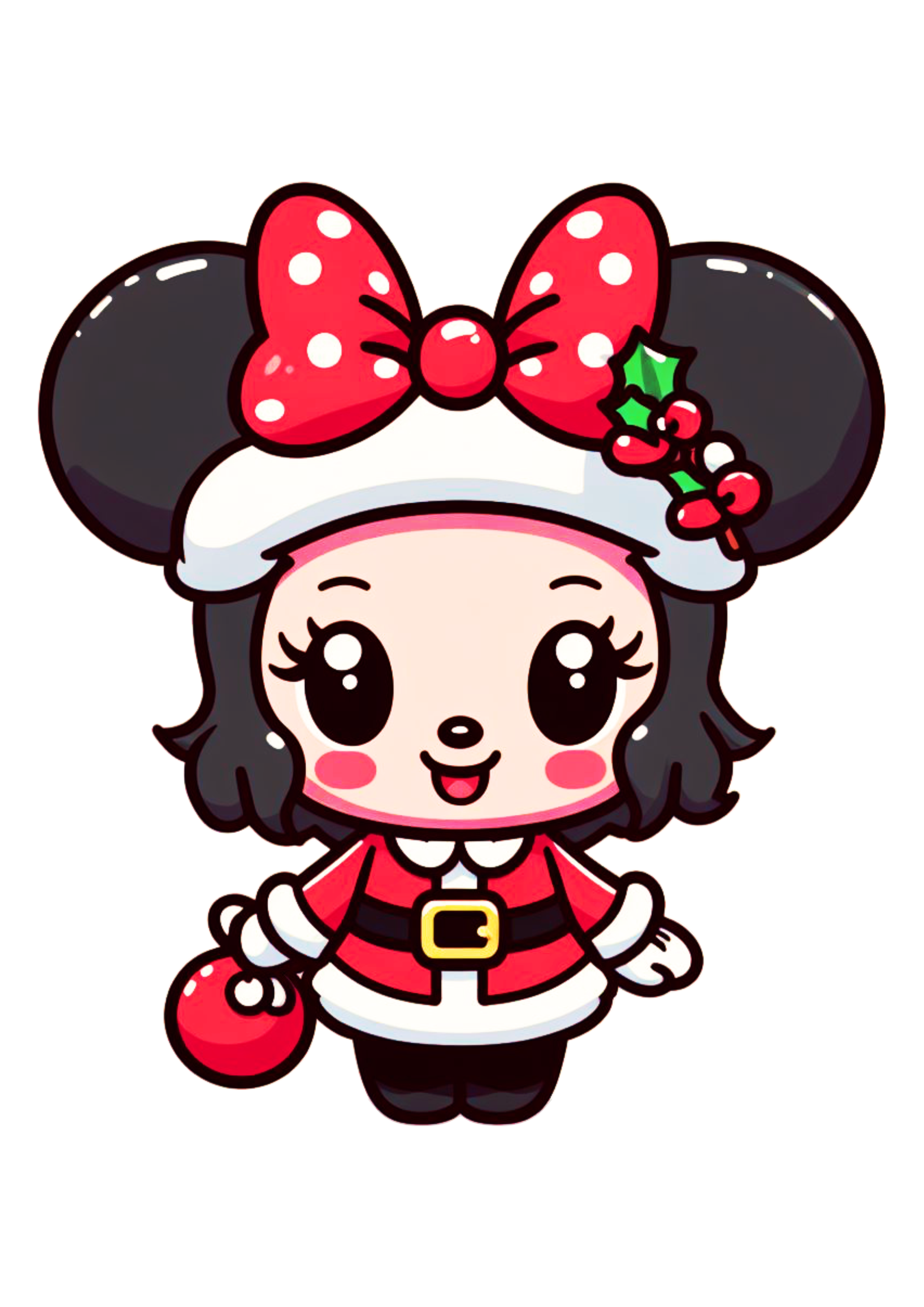 Minnie Mouse baby com roupinha de natal e presentes desenho fofinho cute png