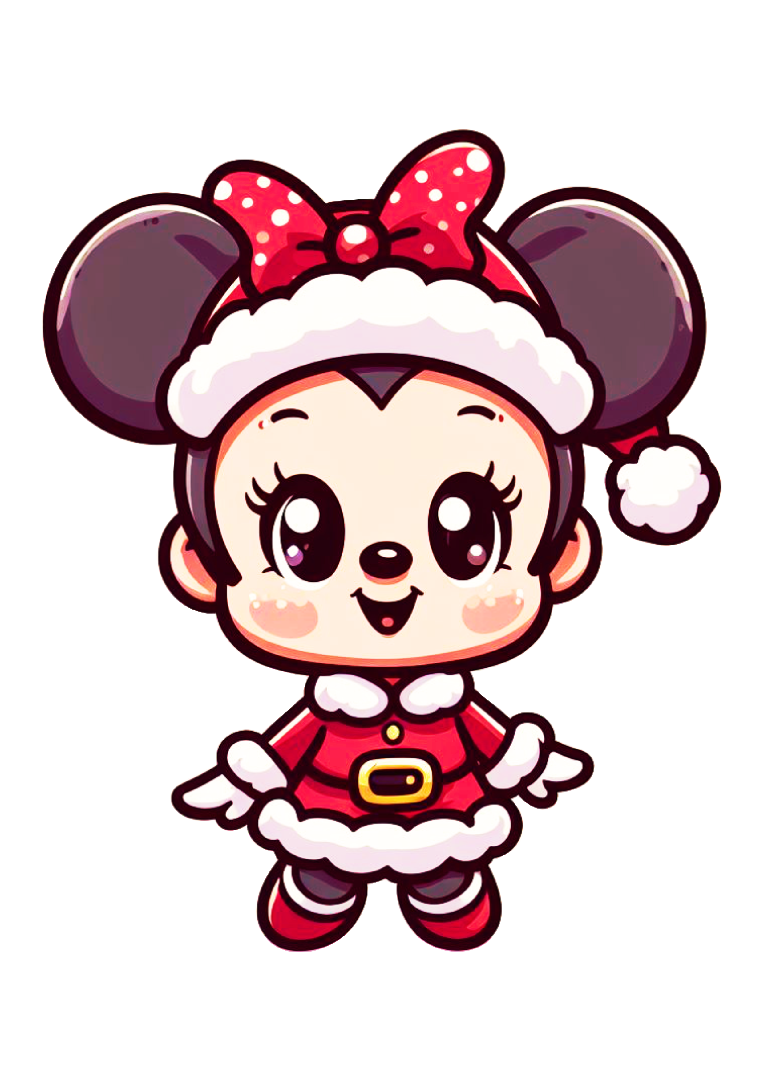 Minnie Mouse baby com roupinha de natal bonequinha fofinha baby desenho simples png