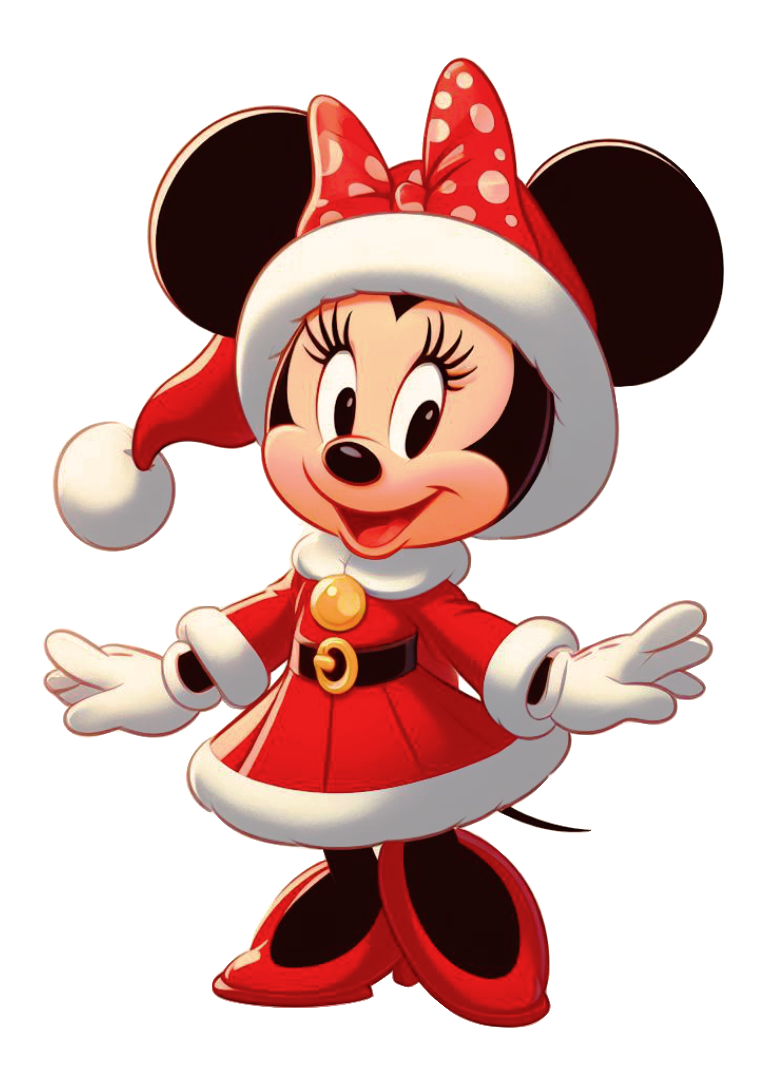 Minnie Mouse vermelha com vestido de natal png