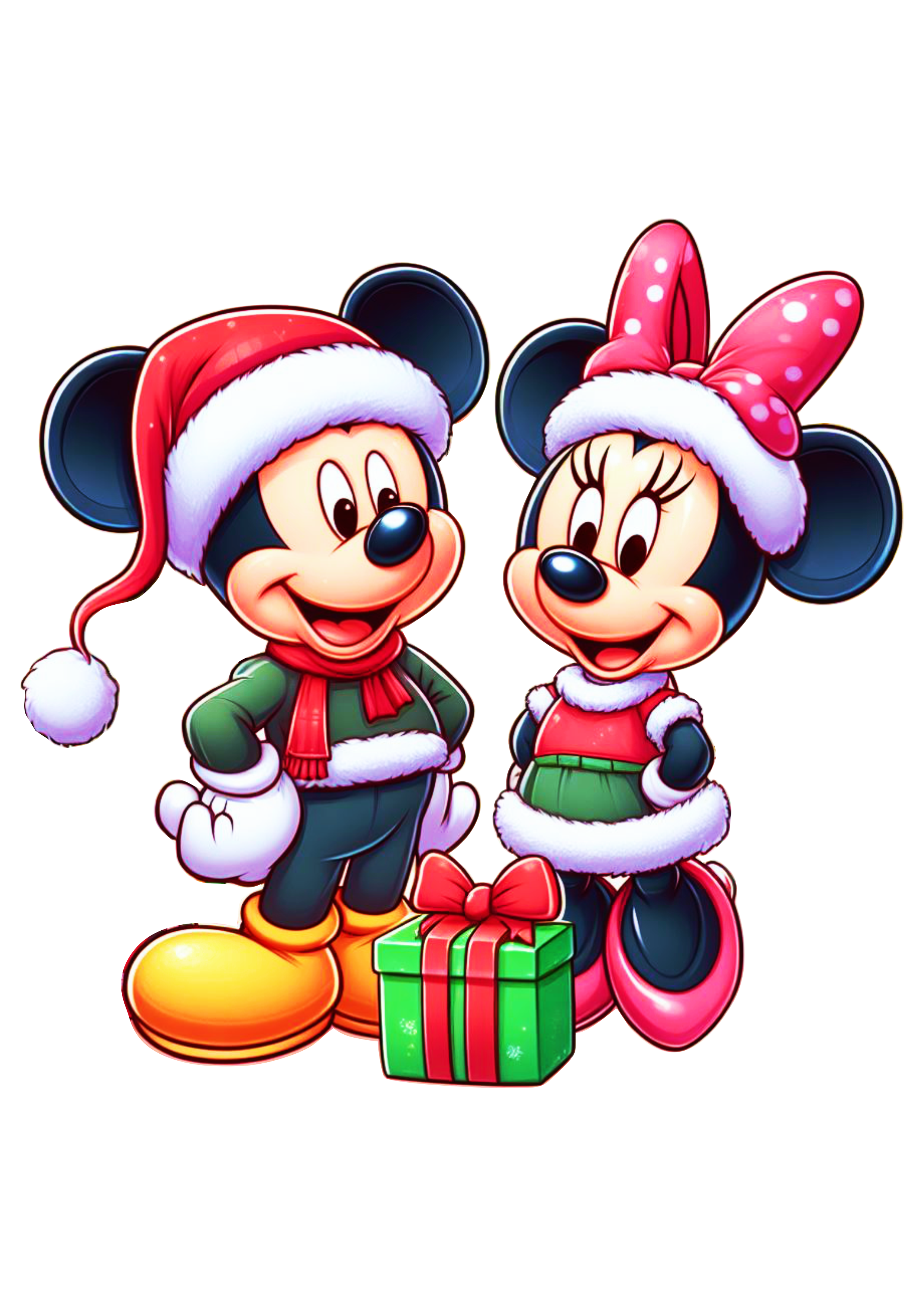 Mickey e Minnie Mouse feliz natal da disney imagem sem fundo png