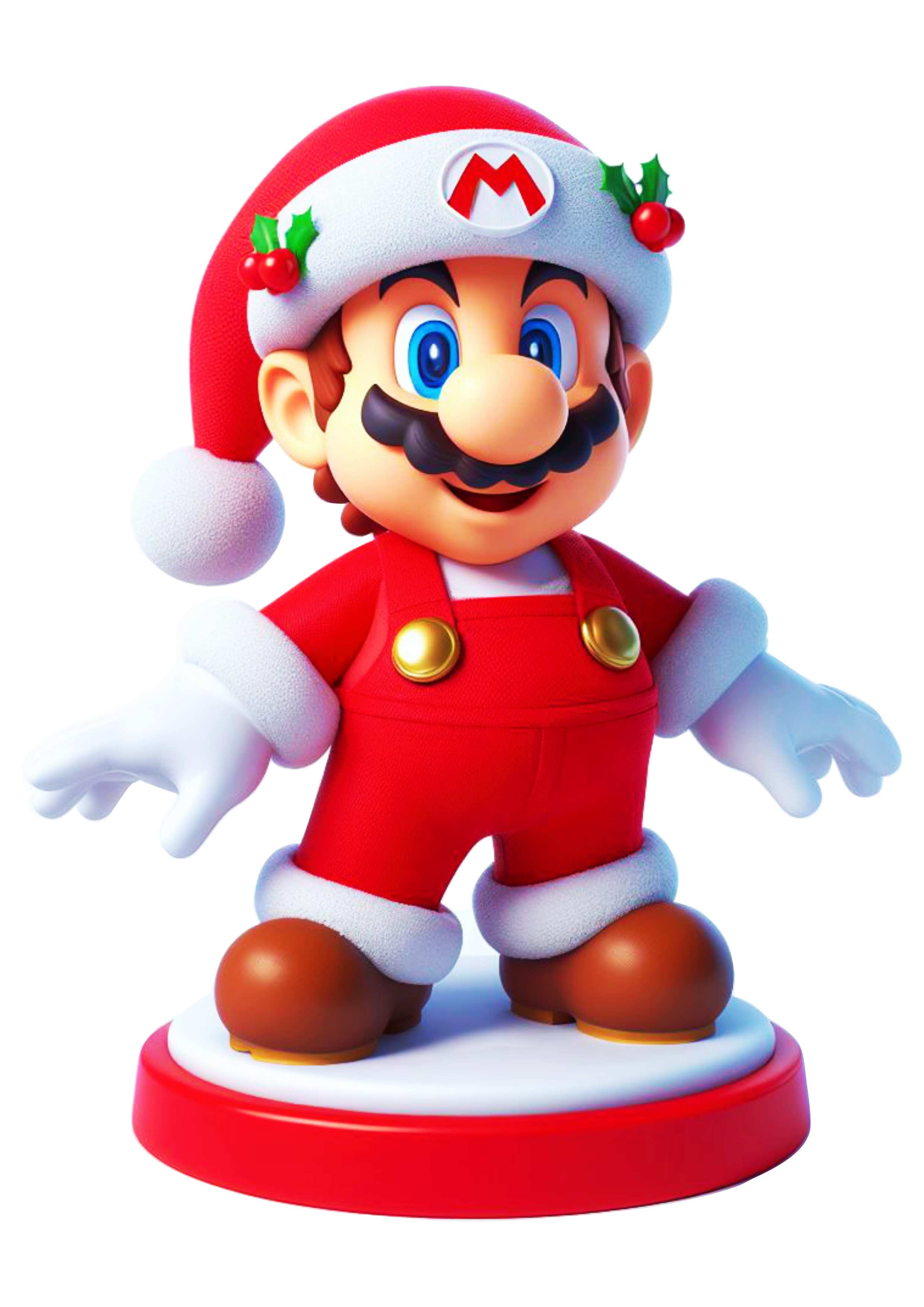 Mario Bros com gorro do papai Noel png