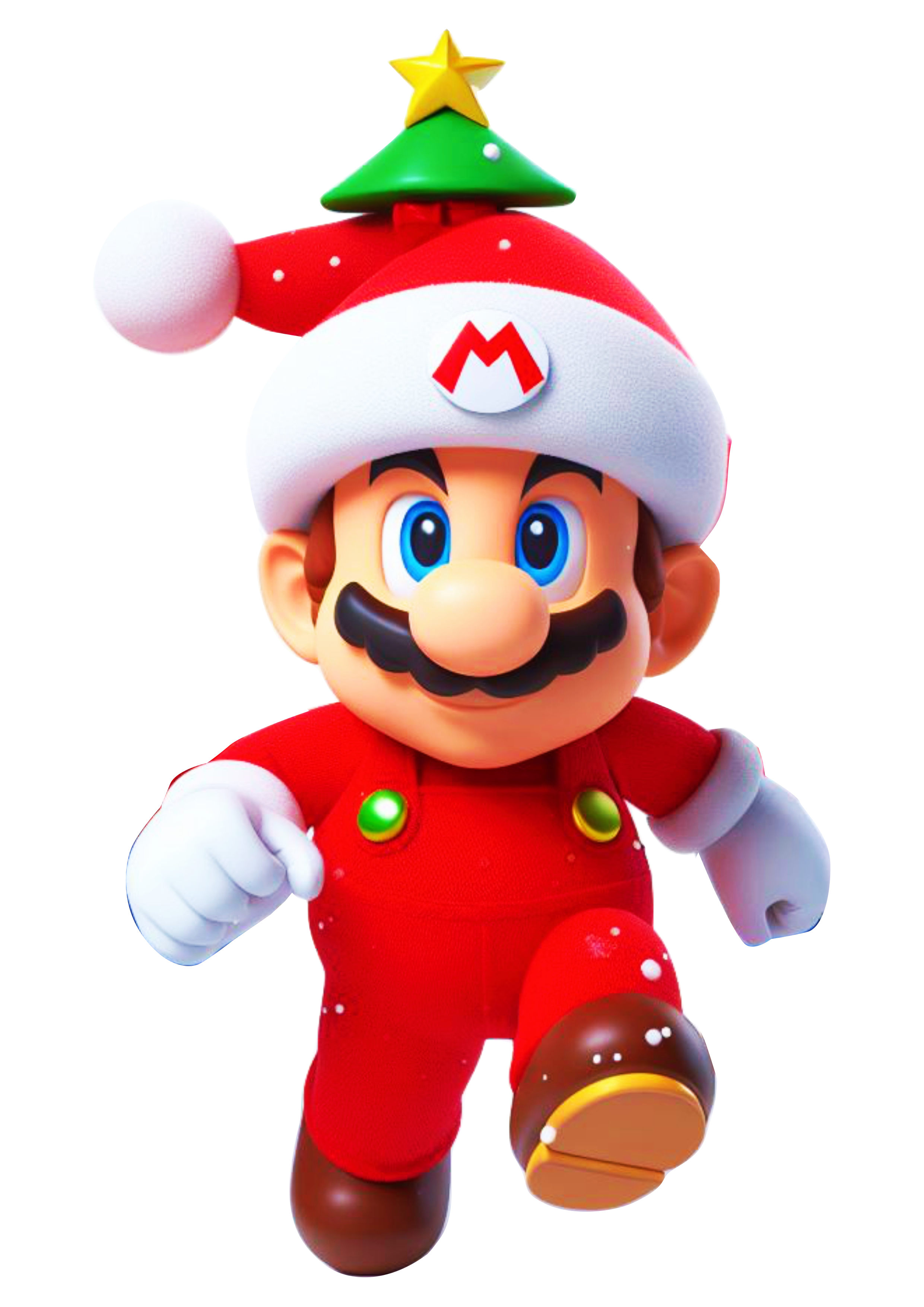 Mario Bros com gorro do papai Noel animação png