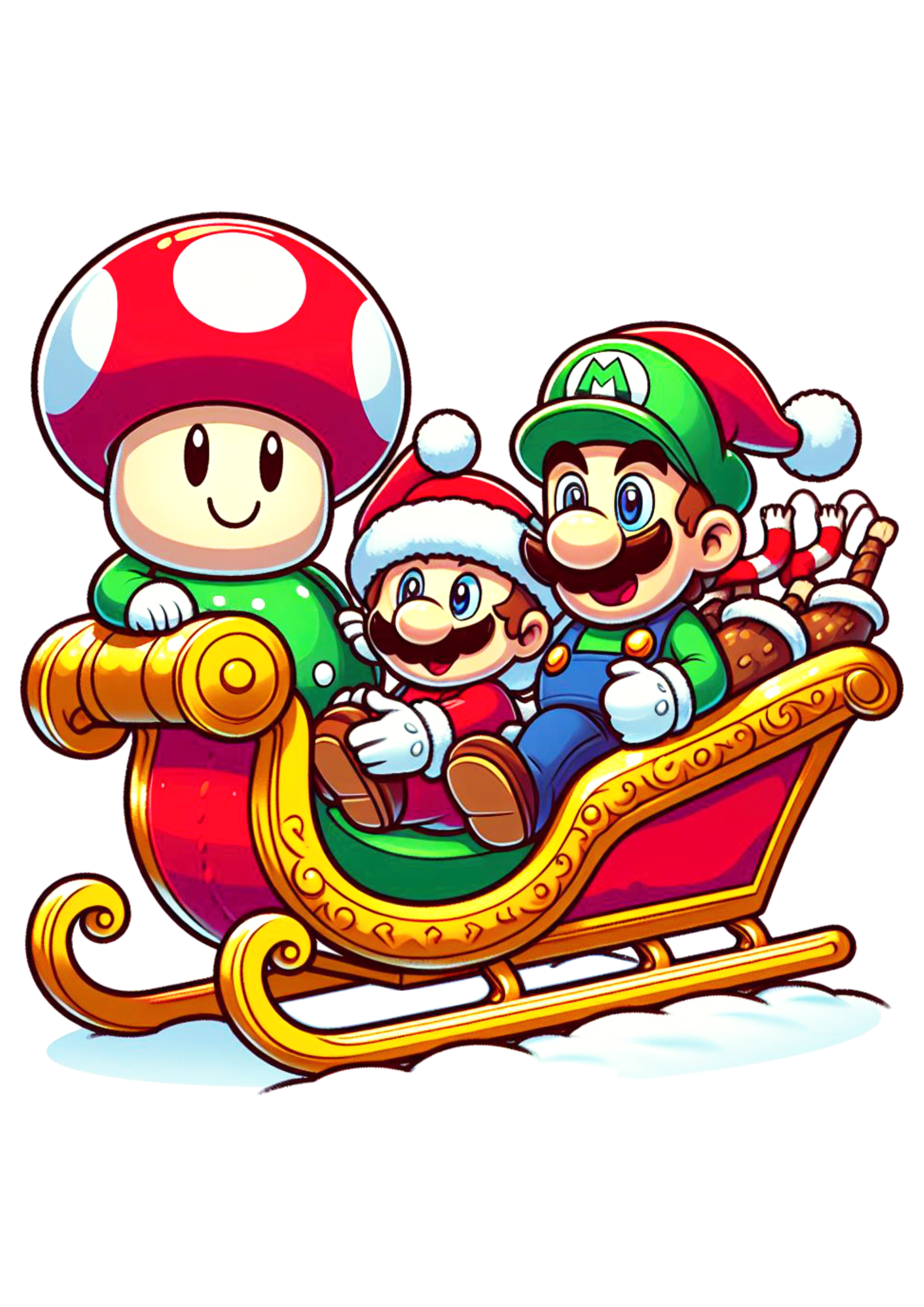 Mario Bros e Luigi imagem de natal vídeo game desenho infantil cartoon fundo transparente png