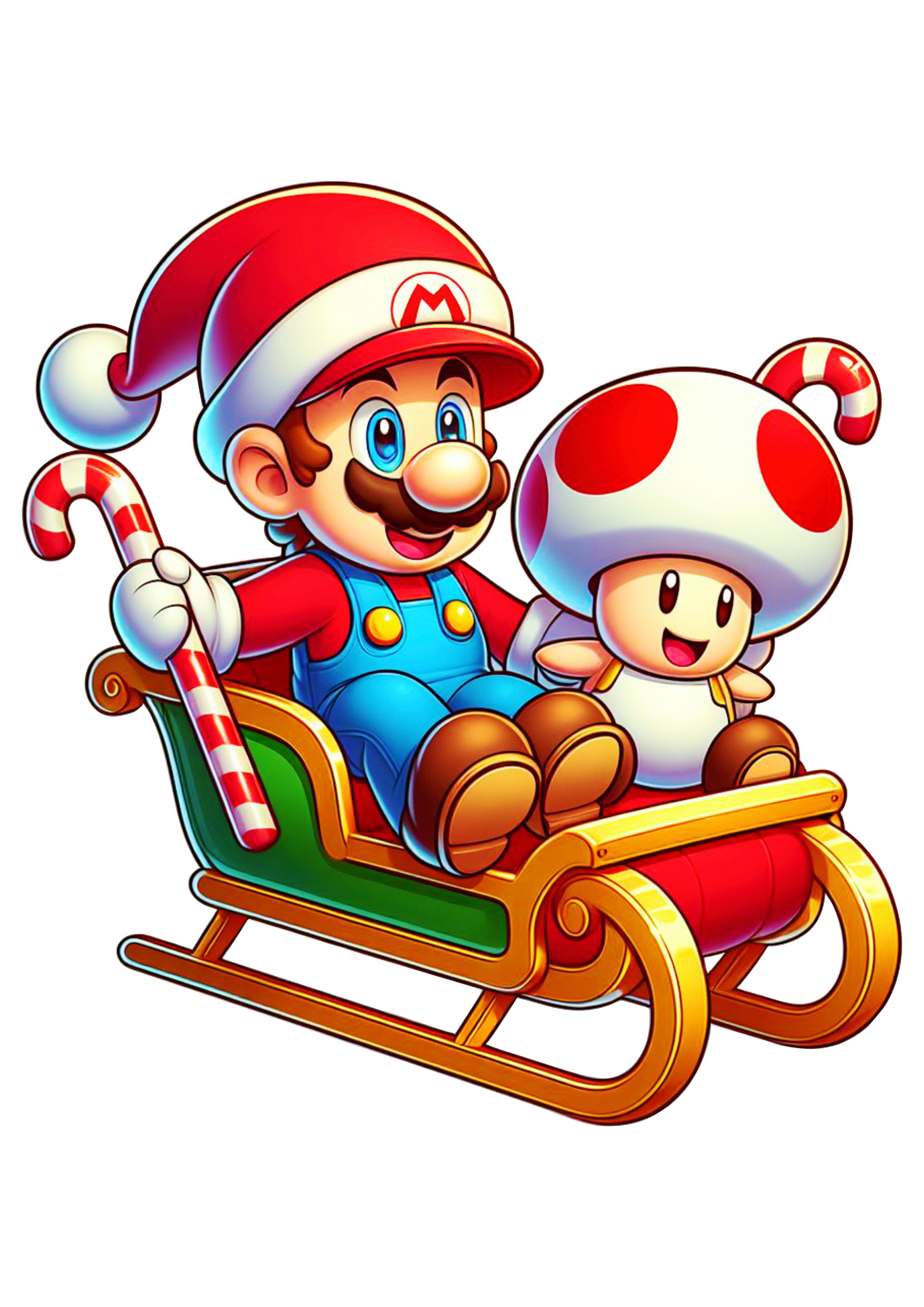 Mario Bros e cogumelo imagem de natal vídeo game desenho infantil cartoon ilustração fundo transparente png