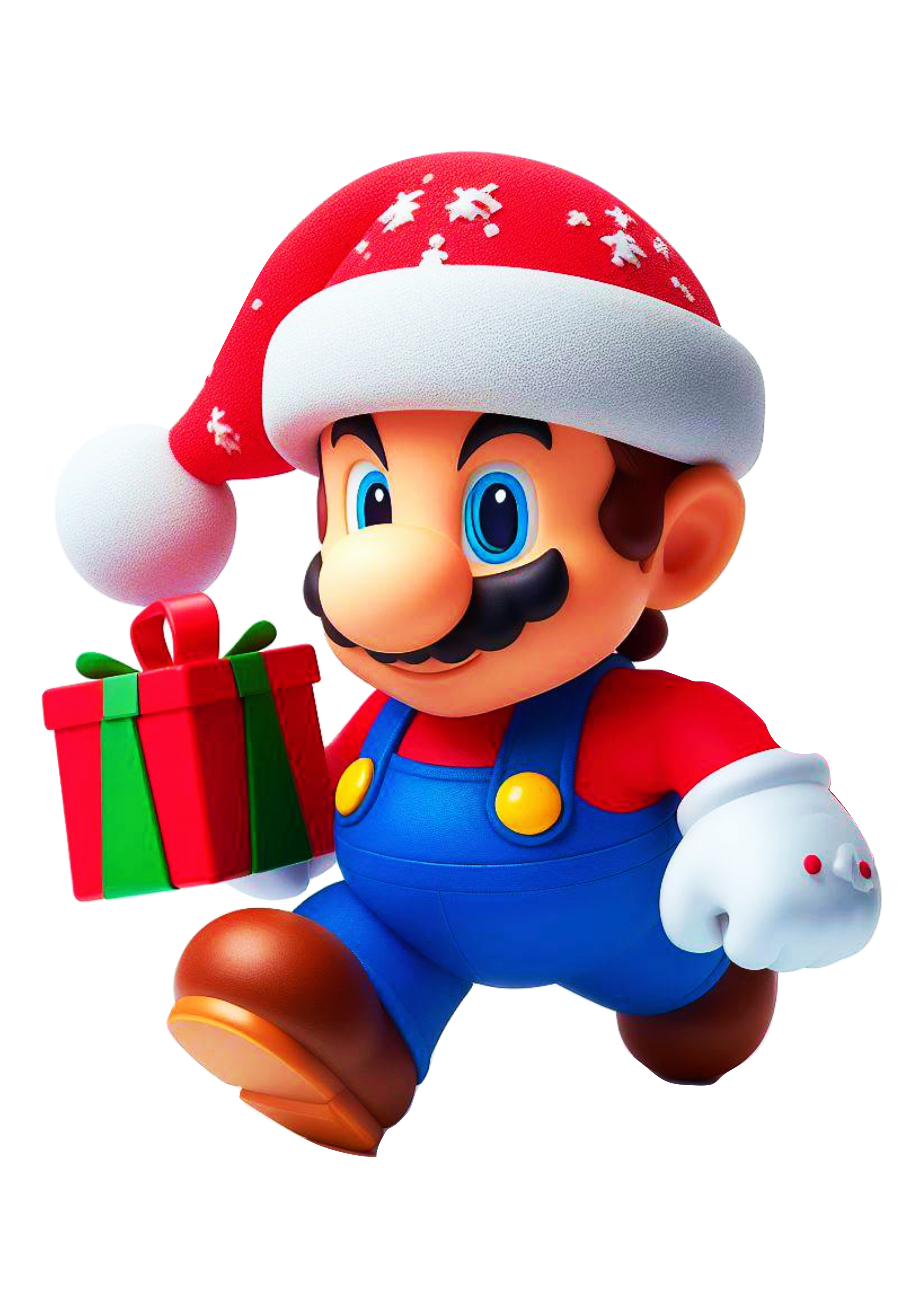 Mario Bros com gorro do papai Noel animação decoração de natal personagem png