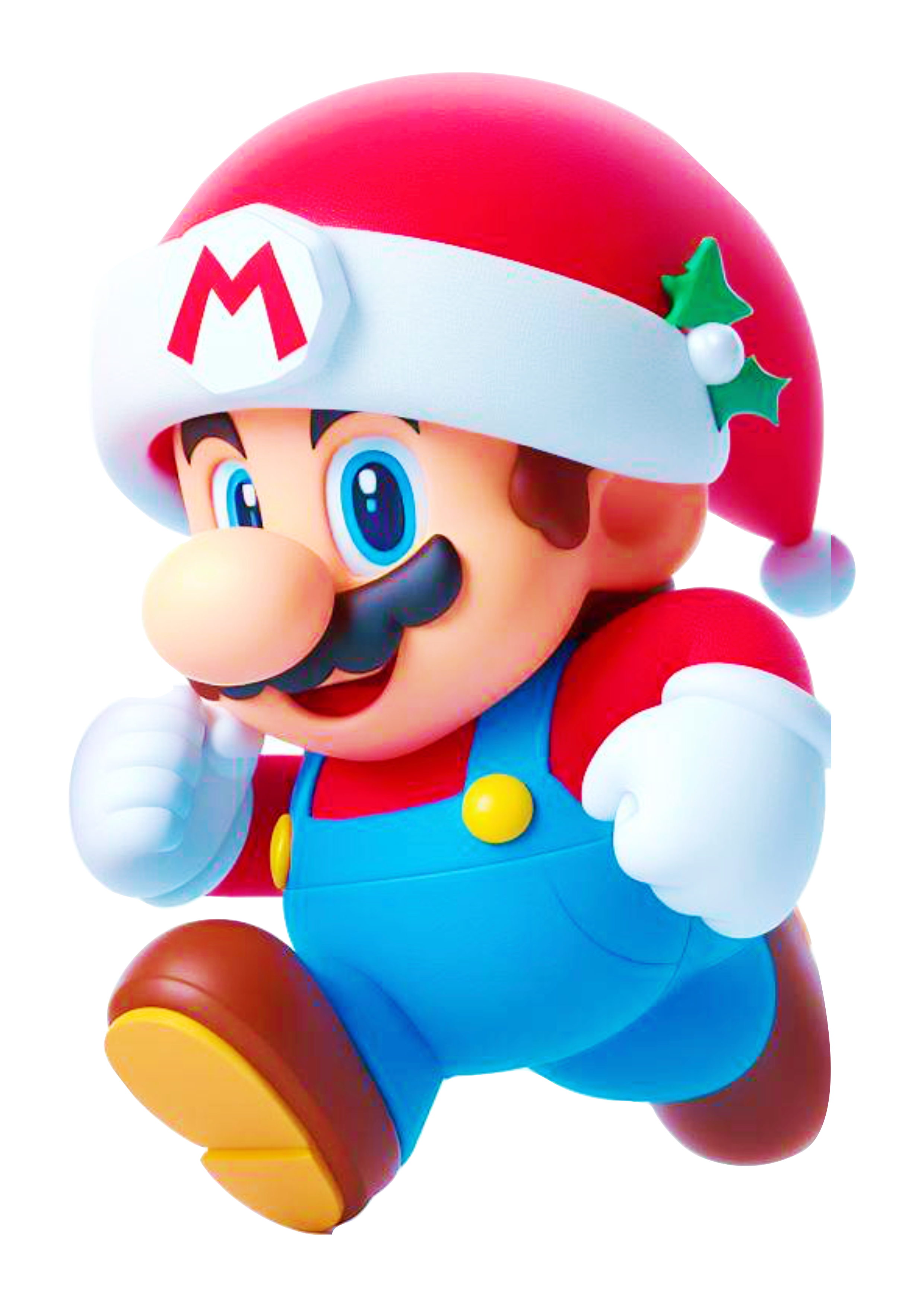 Mario Bros com gorro do papai Noel animação decoração de natal personagem de games pack de imagens png