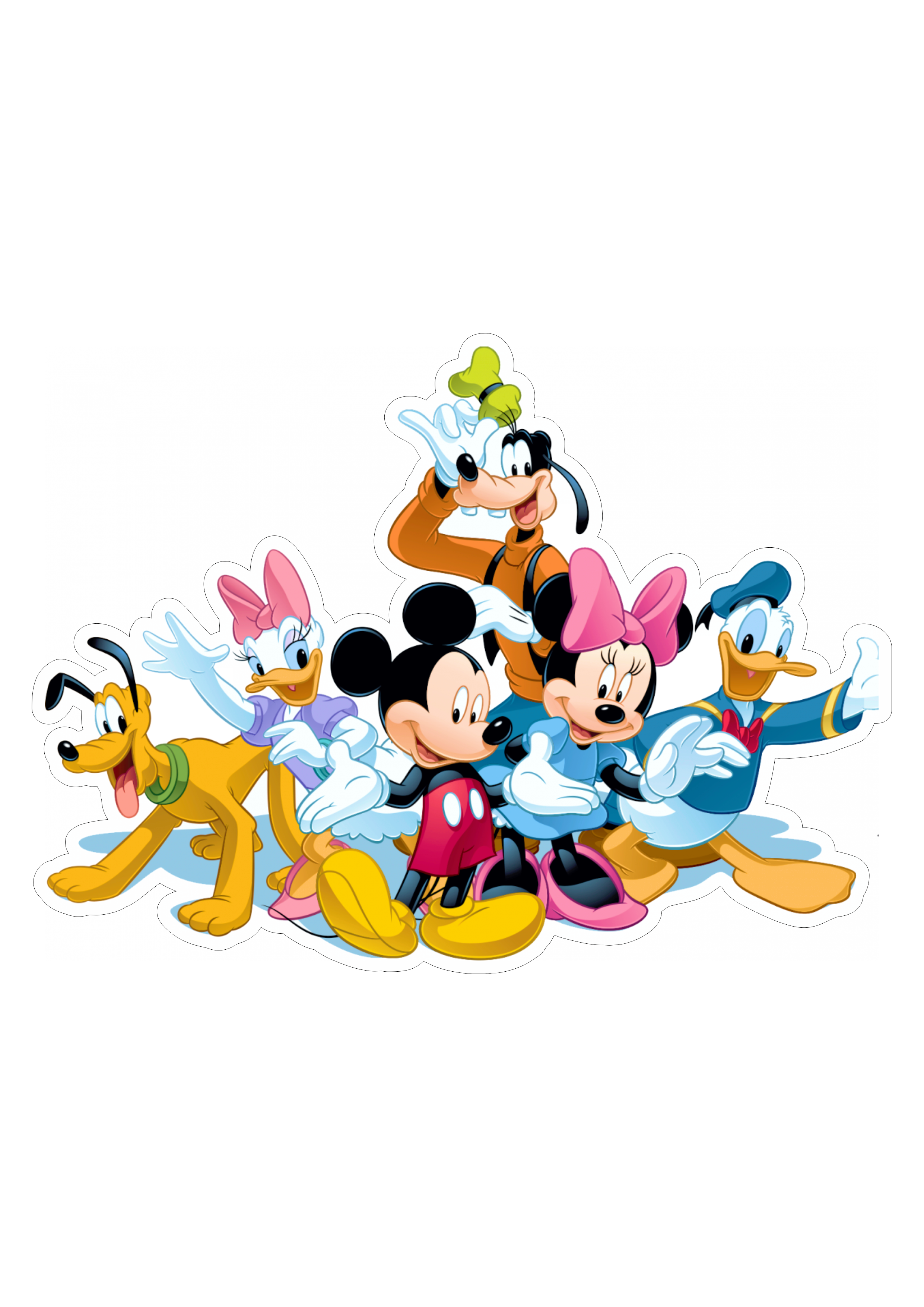 Mickey Minnie Pateta Pluto Margarida Pato Donald turma completa da Disney png