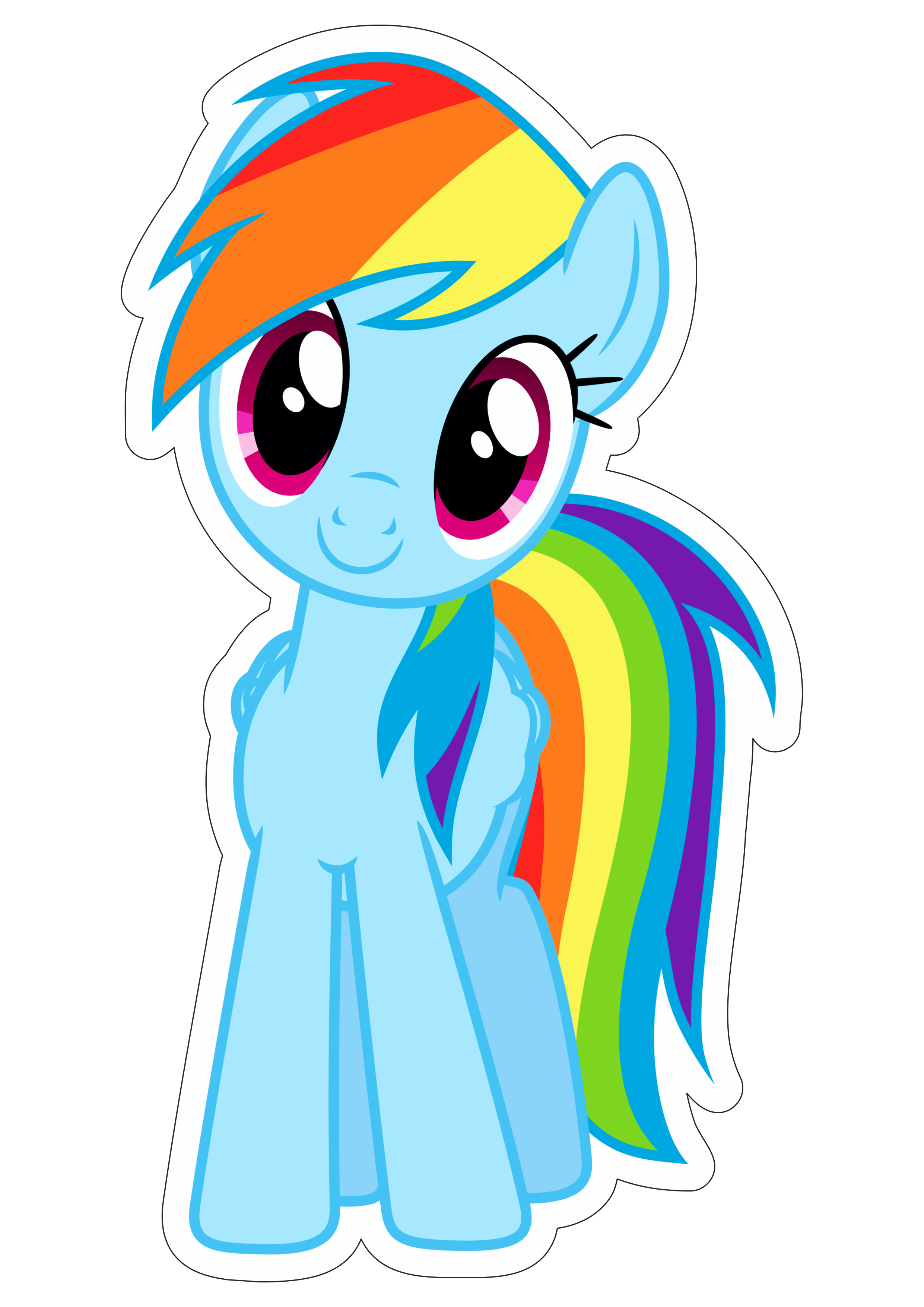 My little pony cavalinho unicórnio azul arco-íris fundo transparente png