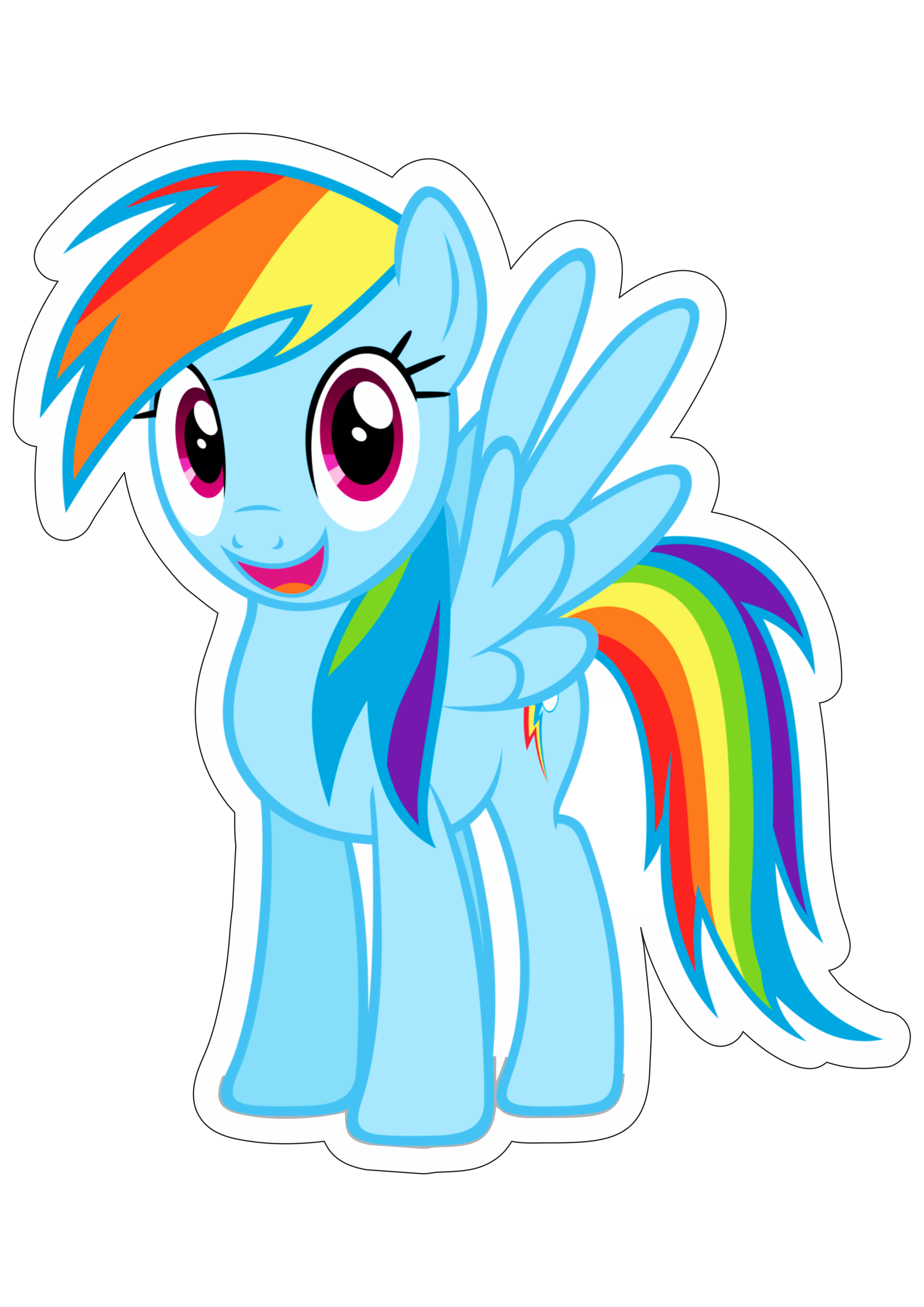 My little pony cavalinho unicórnio azul arco-íris desenho fofinho fundo transparente png