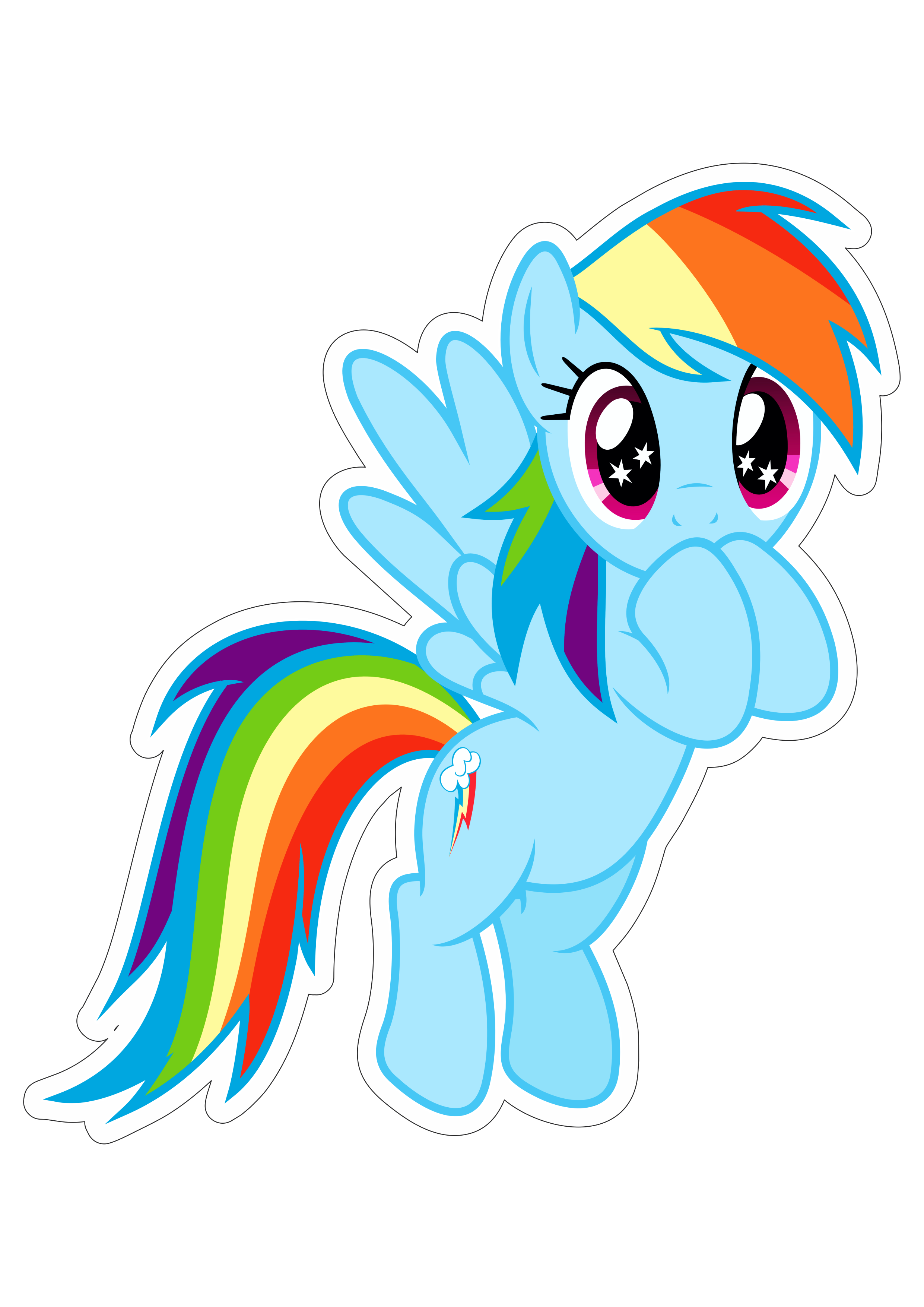 My little pony cavalinho unicórnio azul arco-íris desenho fofinho infantil fundo transparente png