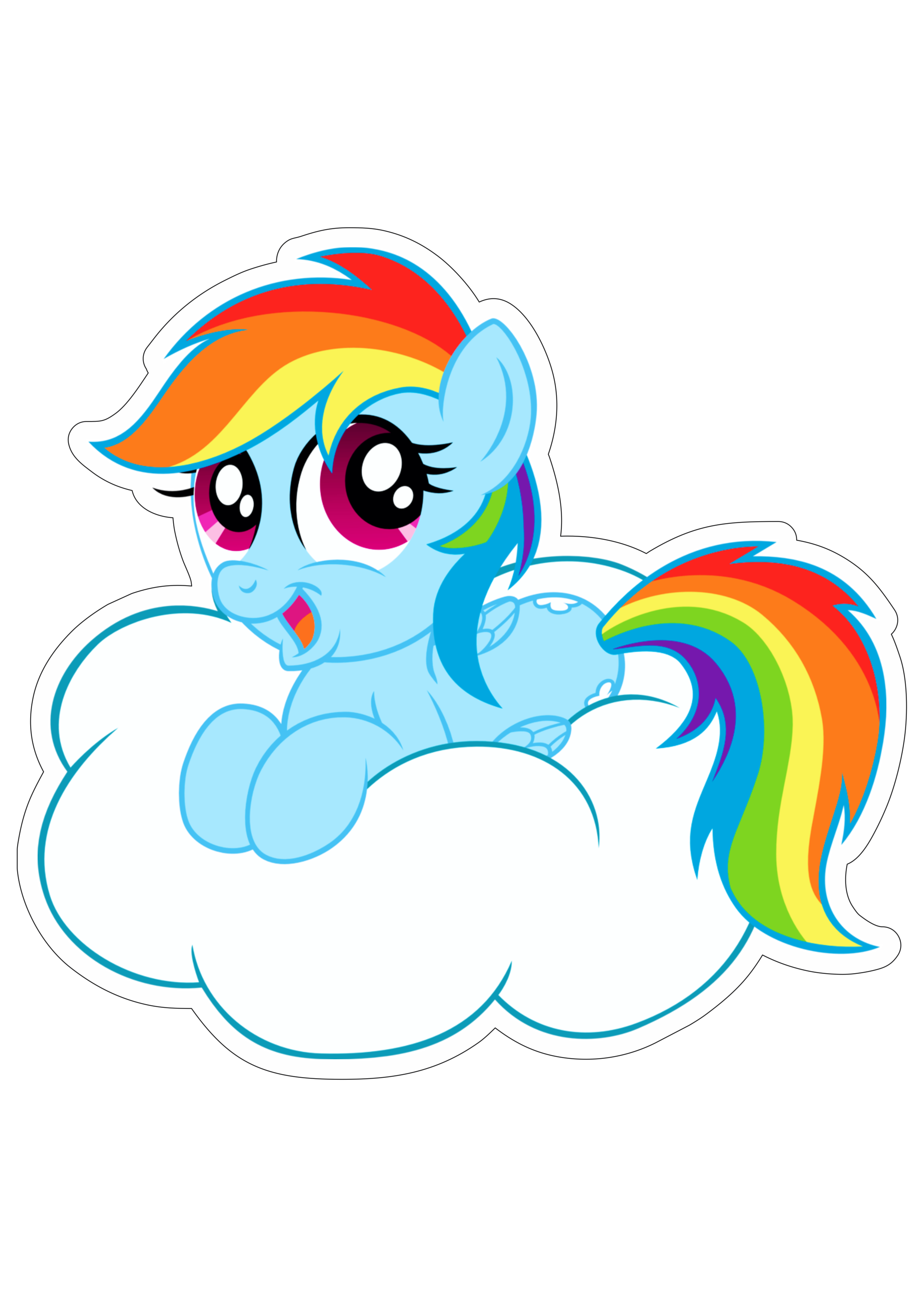 My little pony cavalinho azul deitado em uma nuvem desenho infantil fundo transparente png